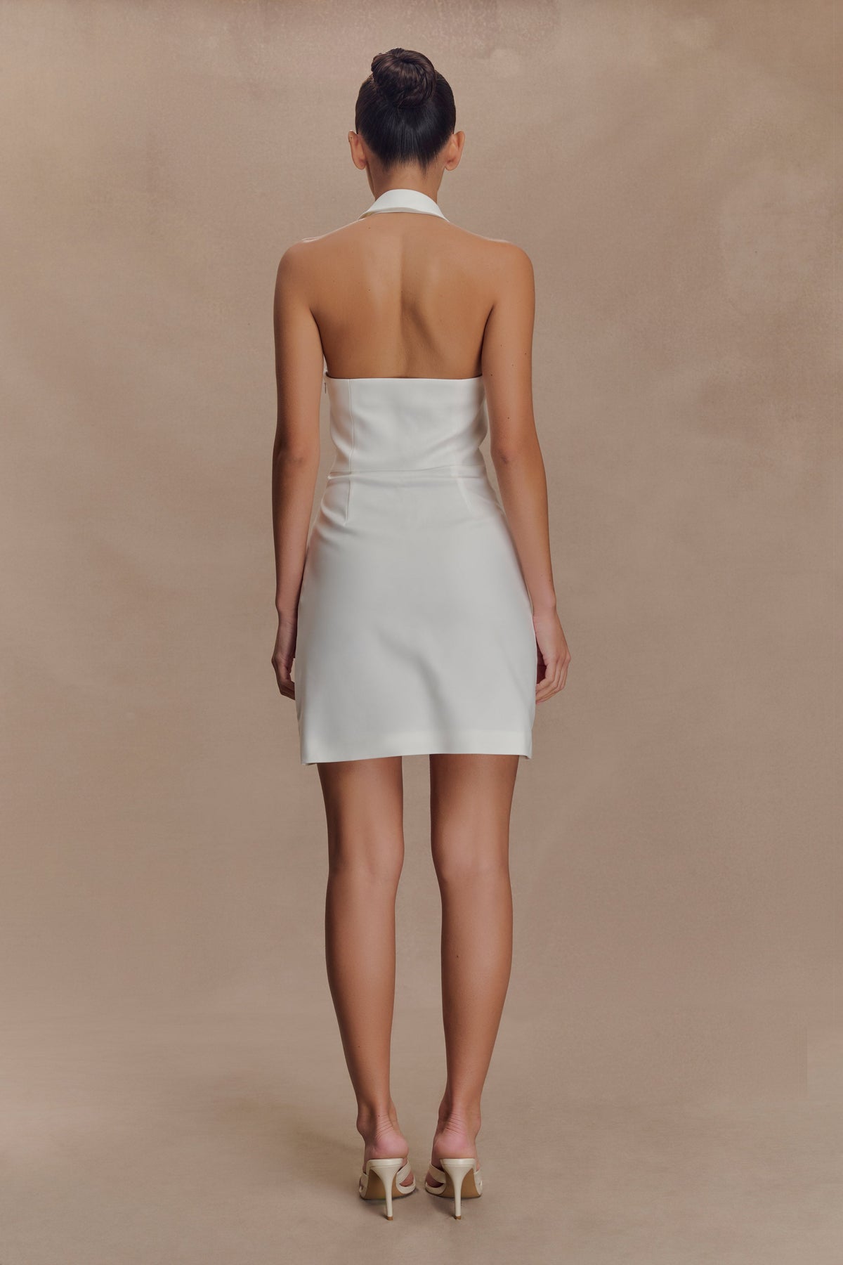 Ruth Cotton Halter Mini Dress - Ivory #2