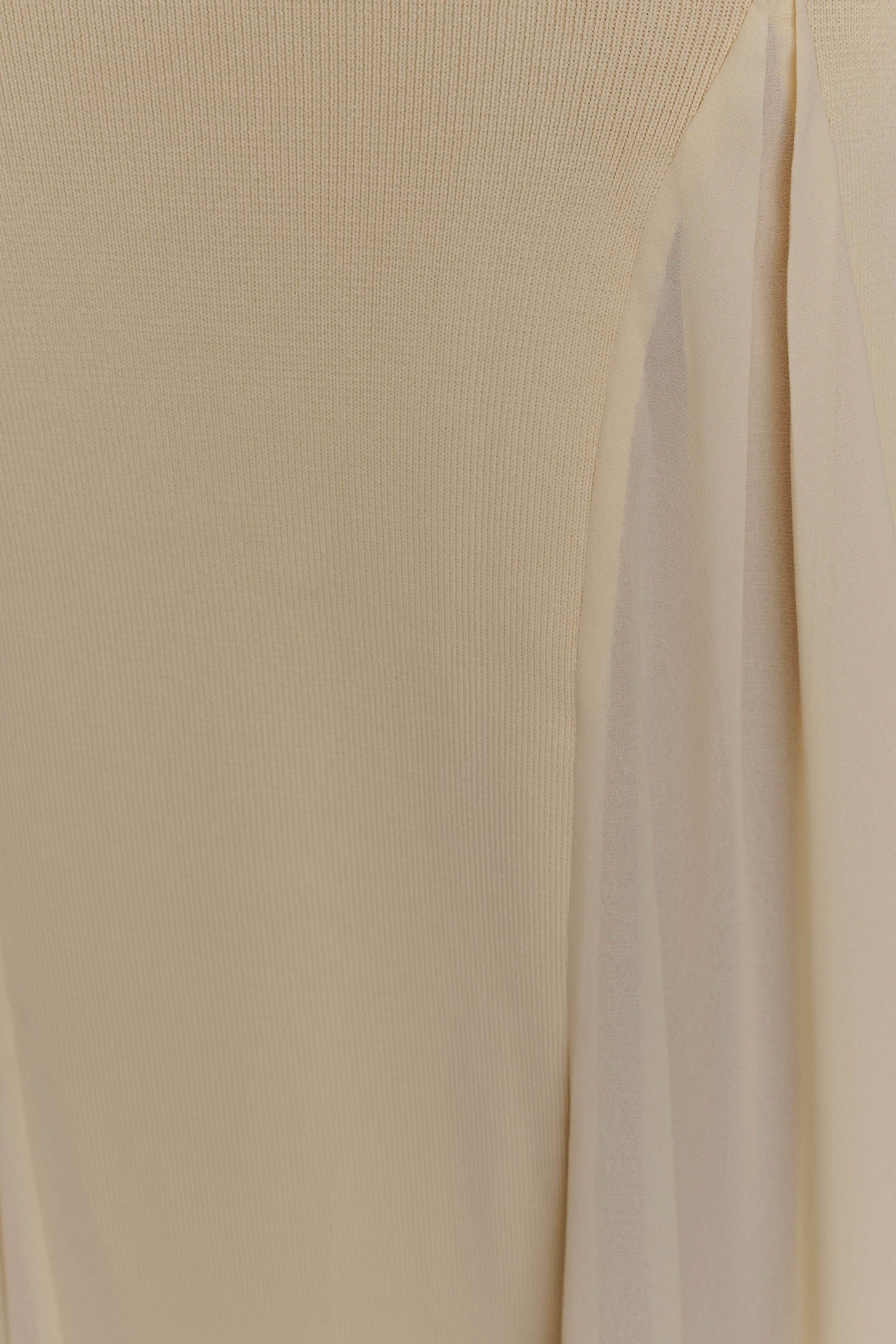 Soleil Knit And Mesh Halter Maxi Dress - Cream #5