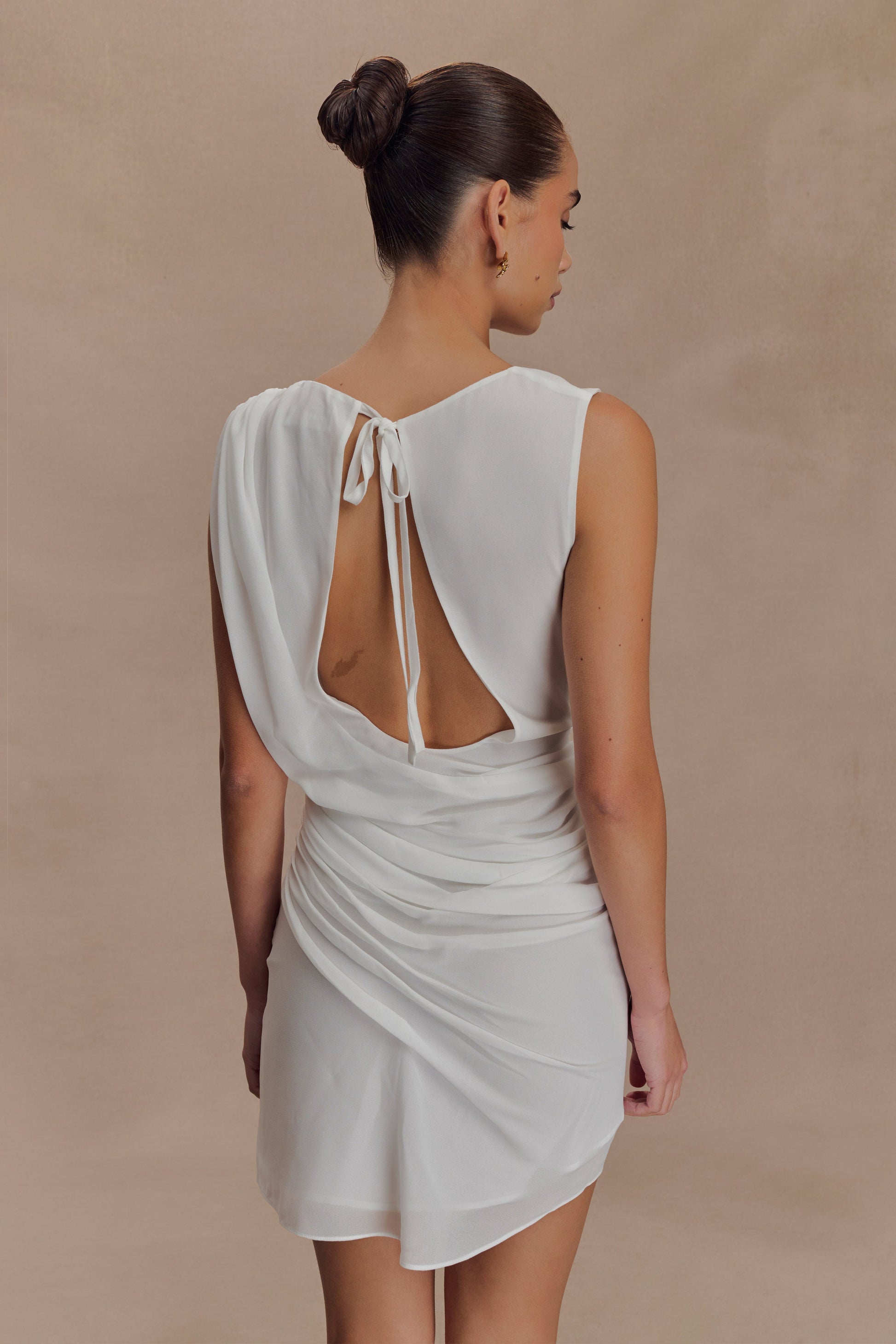 Oria Chiffon Mini Dress - White #2