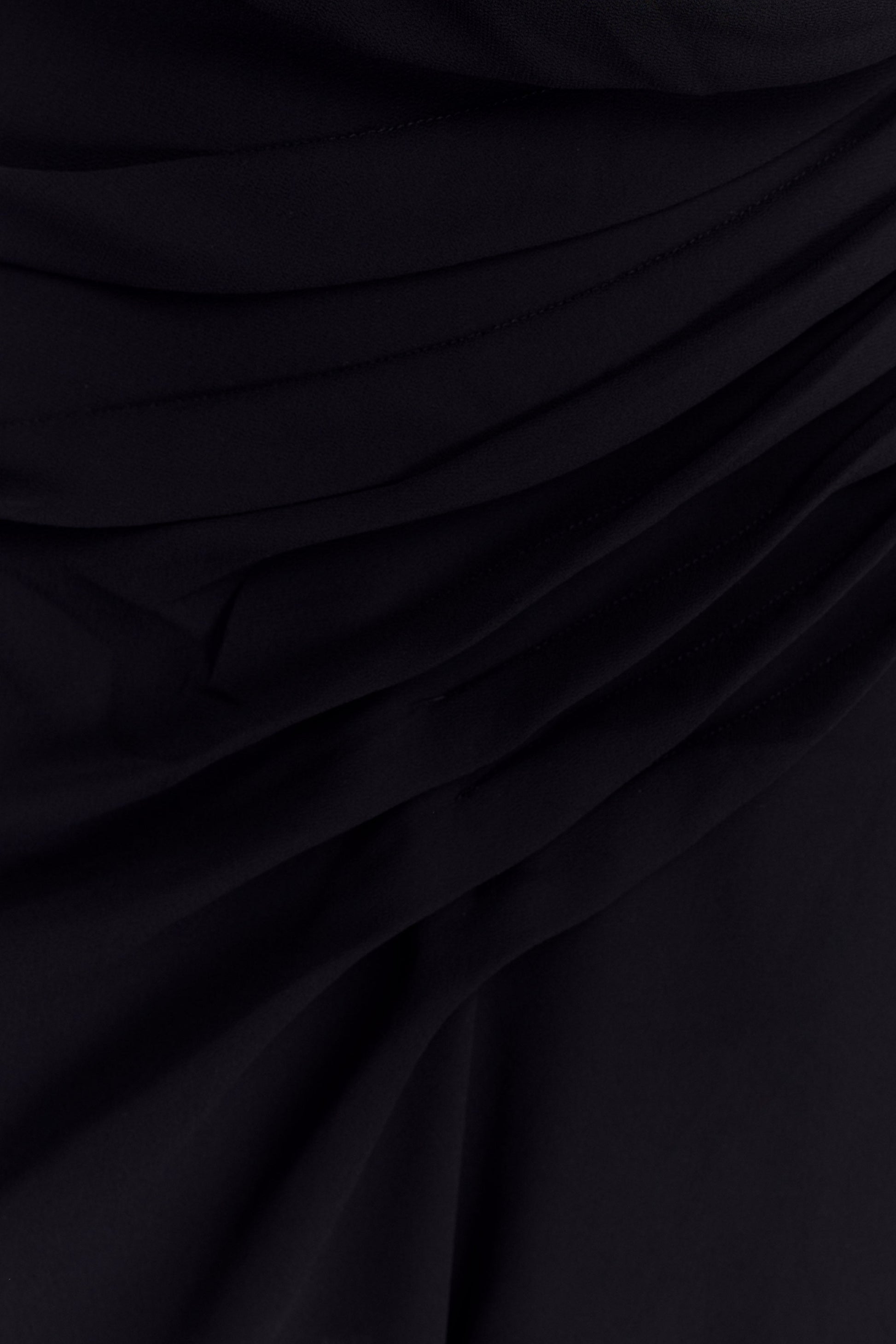 Oria Chiffon Mini Dress - Black #7