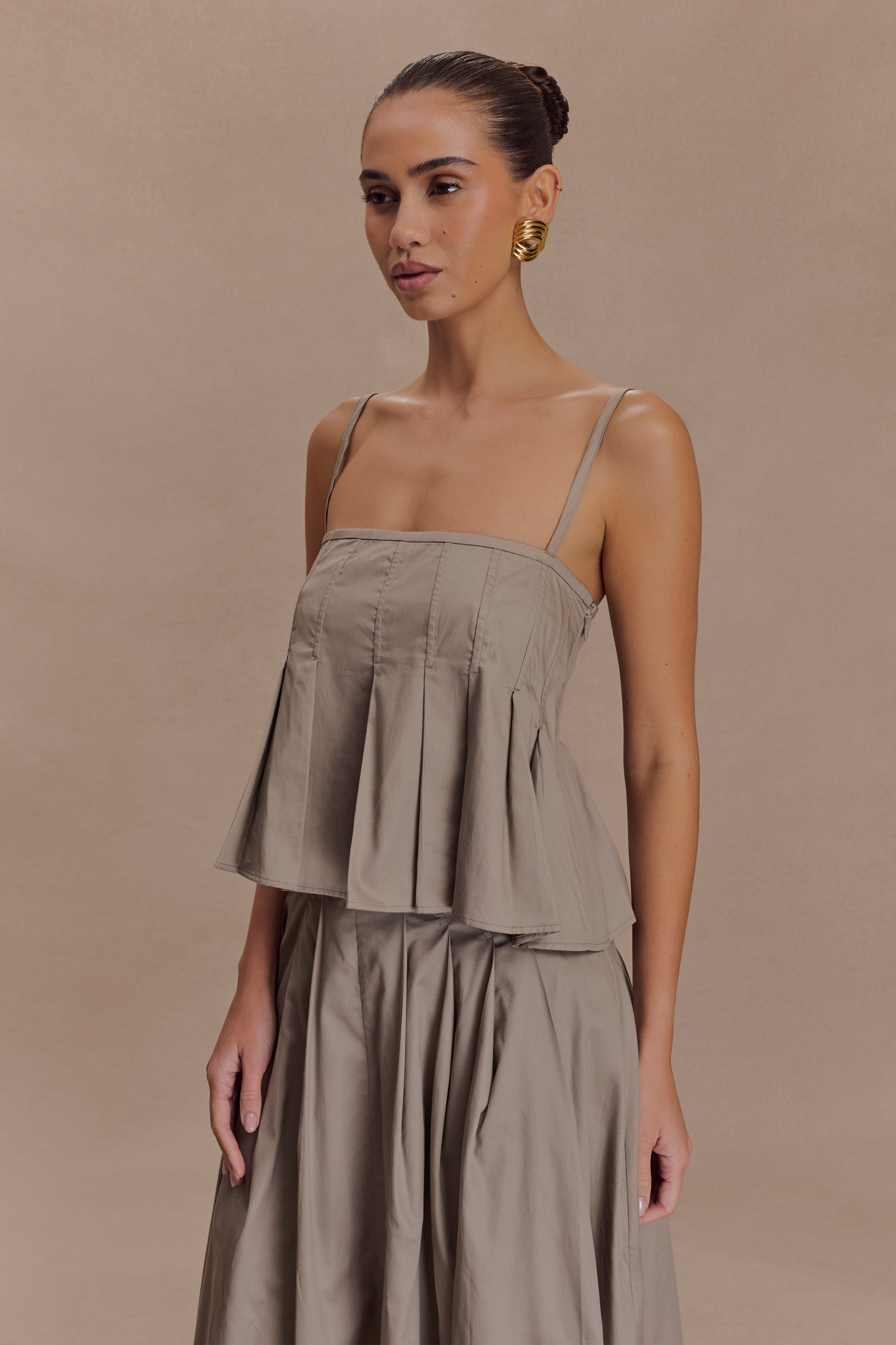 Mae Cotton Top - Pebble Brown #4