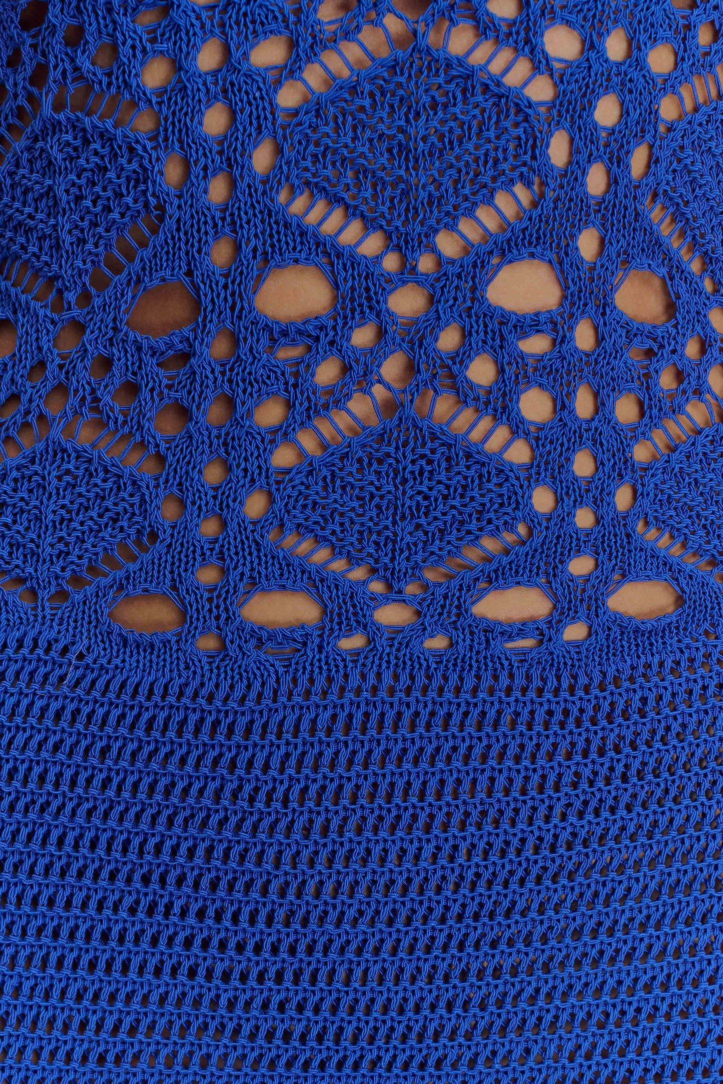 Everette Crochet Knit Mini Dress - Cobalt