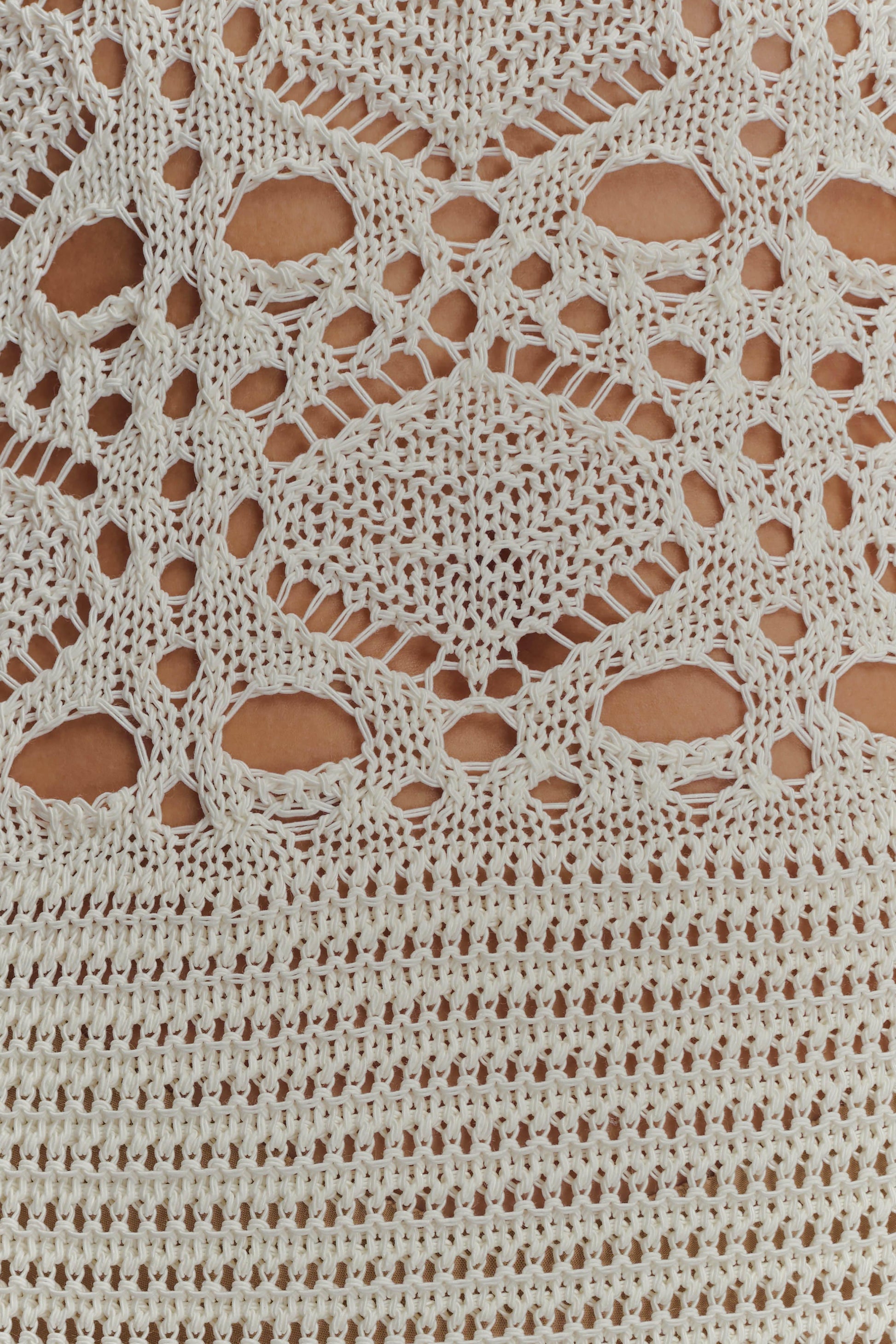 Everette Crochet Knit Mini Dress - Ivory #7
