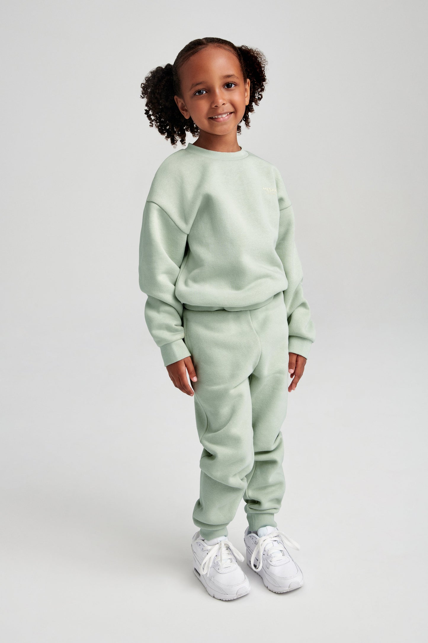 Phoenix Kids Unisex Crewneck Jumper - Light Sage