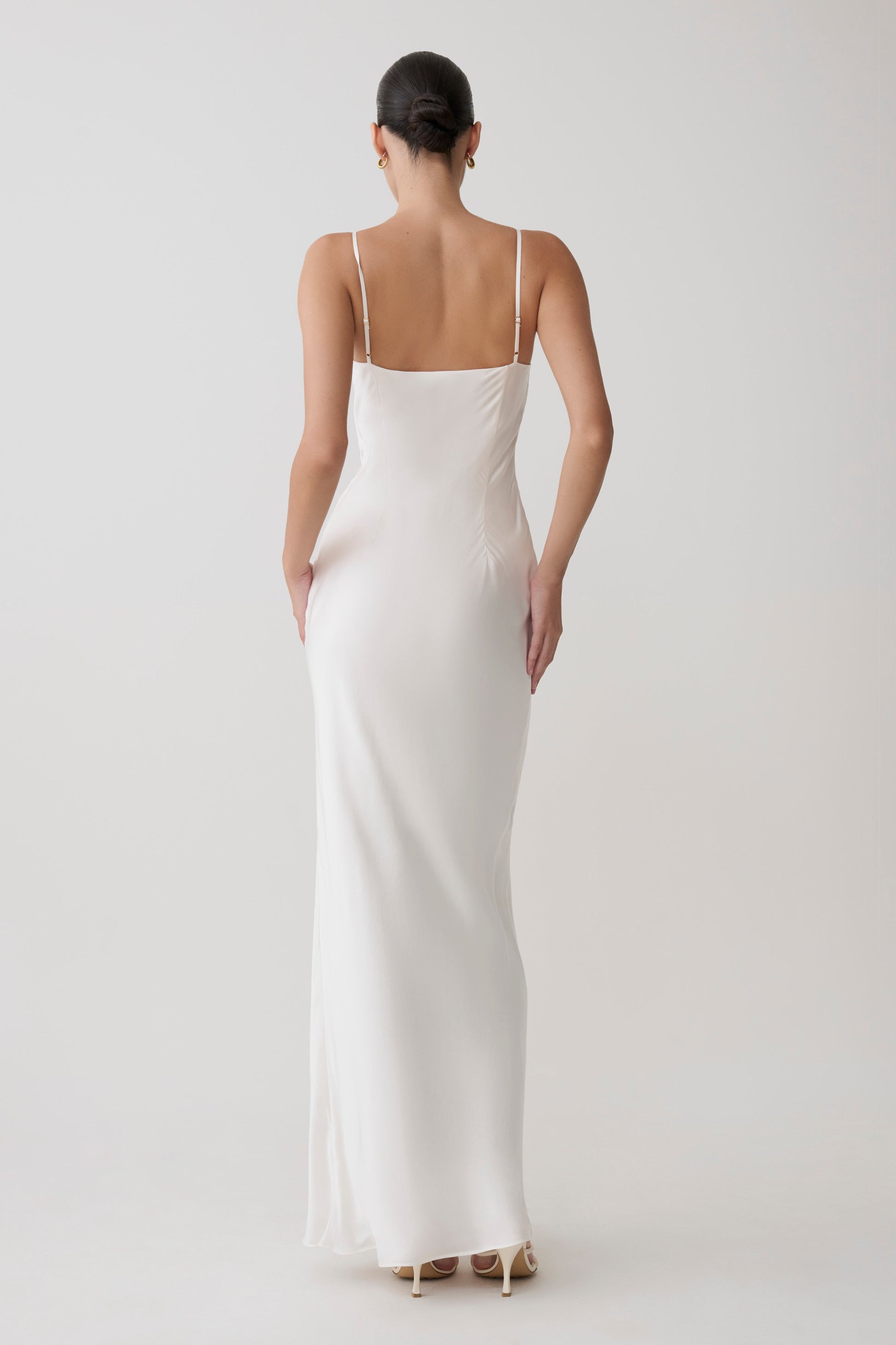 Seraphine Corset Satin Maxi Dress - Ivory #5