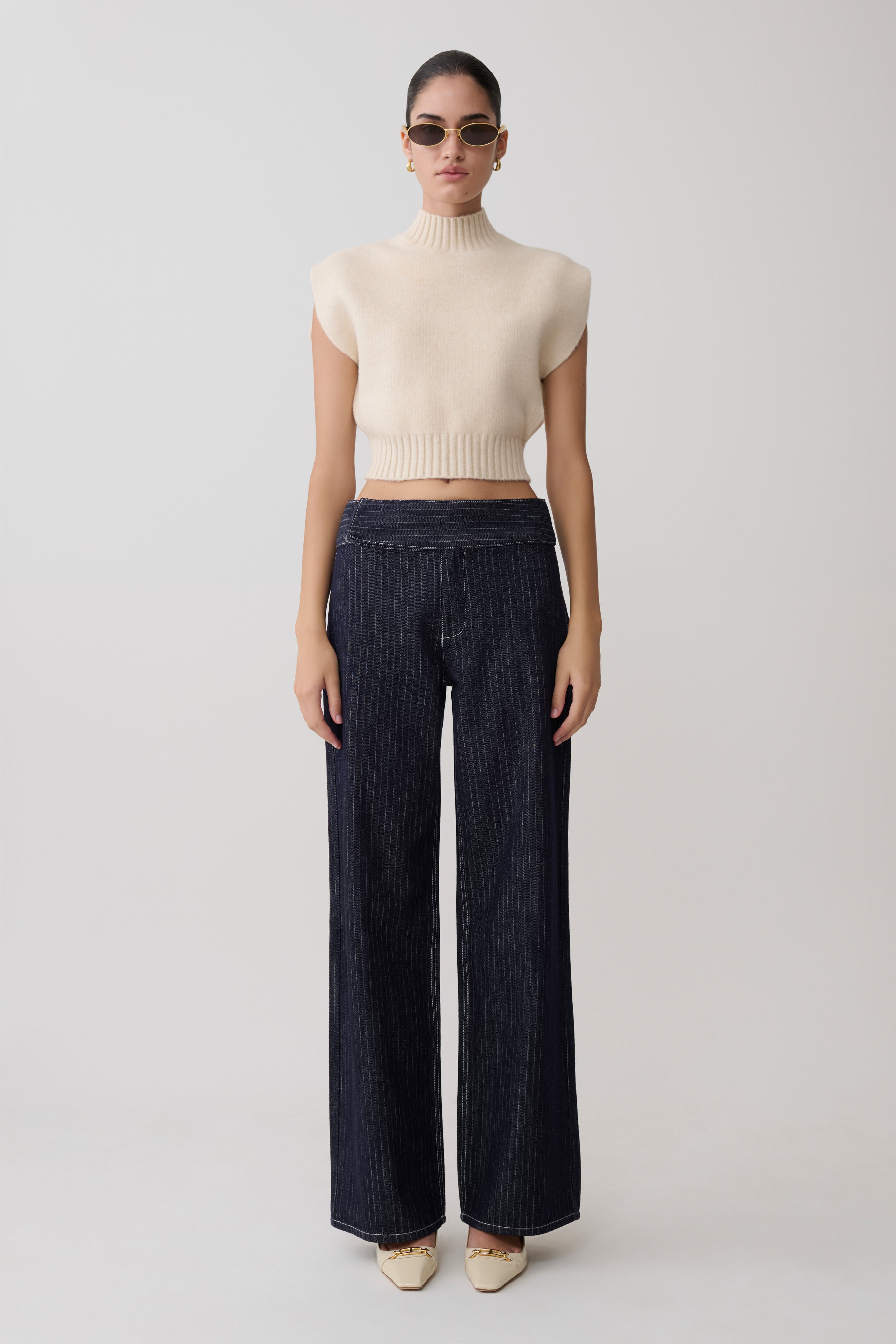Niko Knit Oversized Top - Ivory | MESHKI UK
