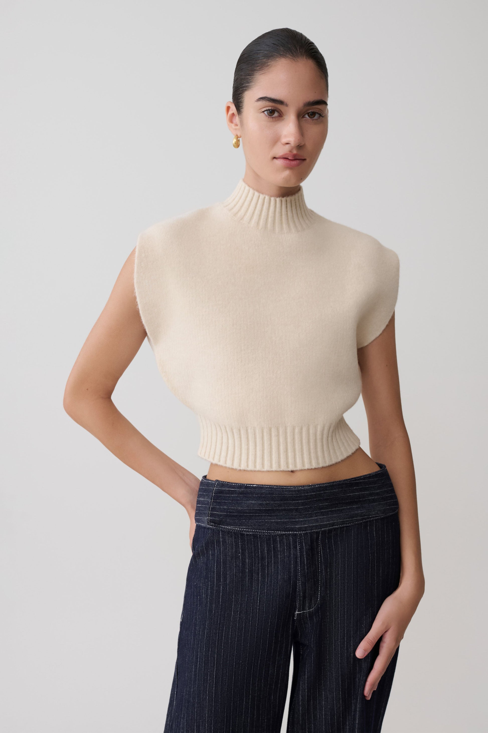 Niko Knit Oversized Top - Ivory #3