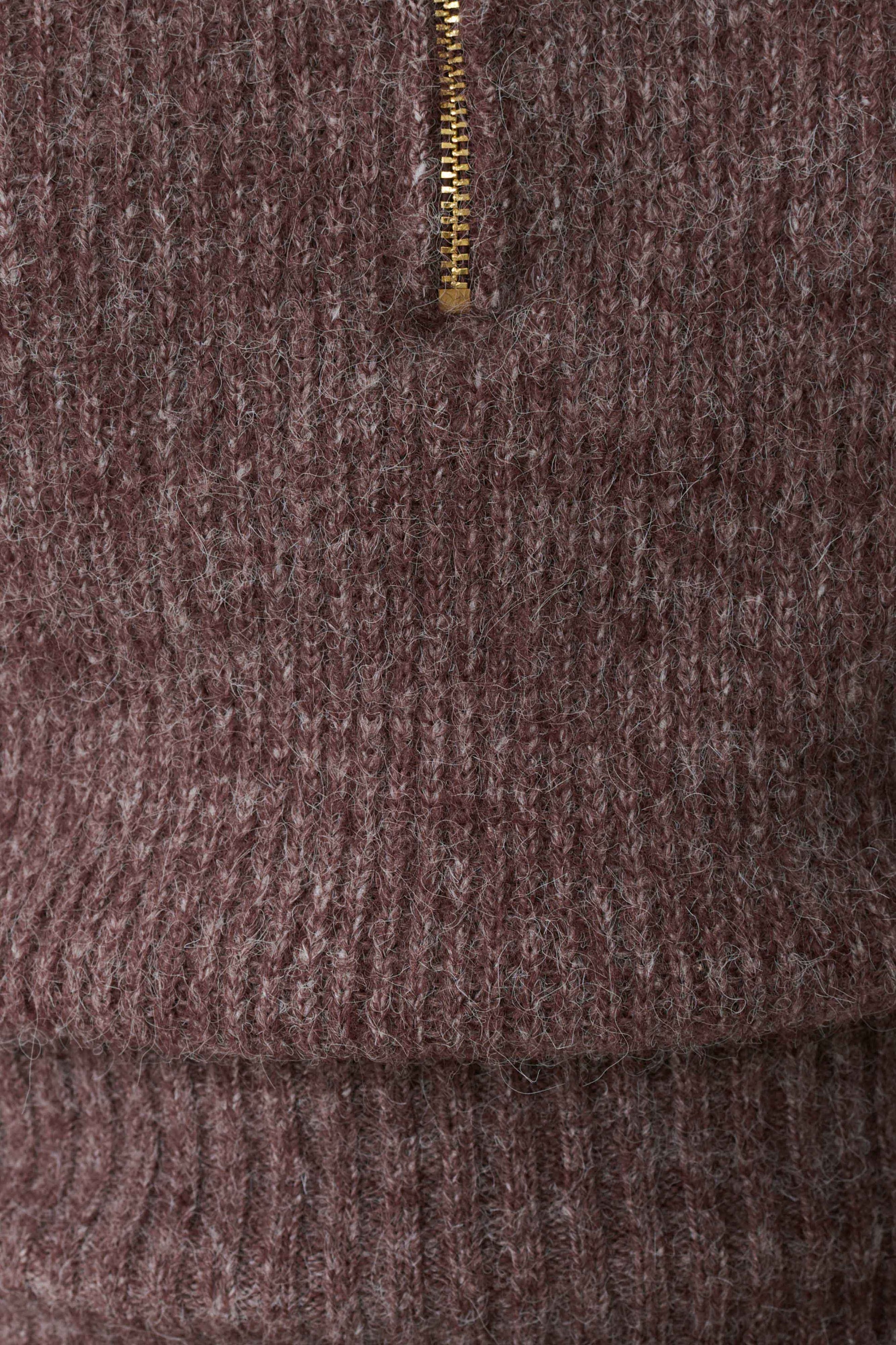 Skylaine Zip Knit Jumper - Brown Marle #8