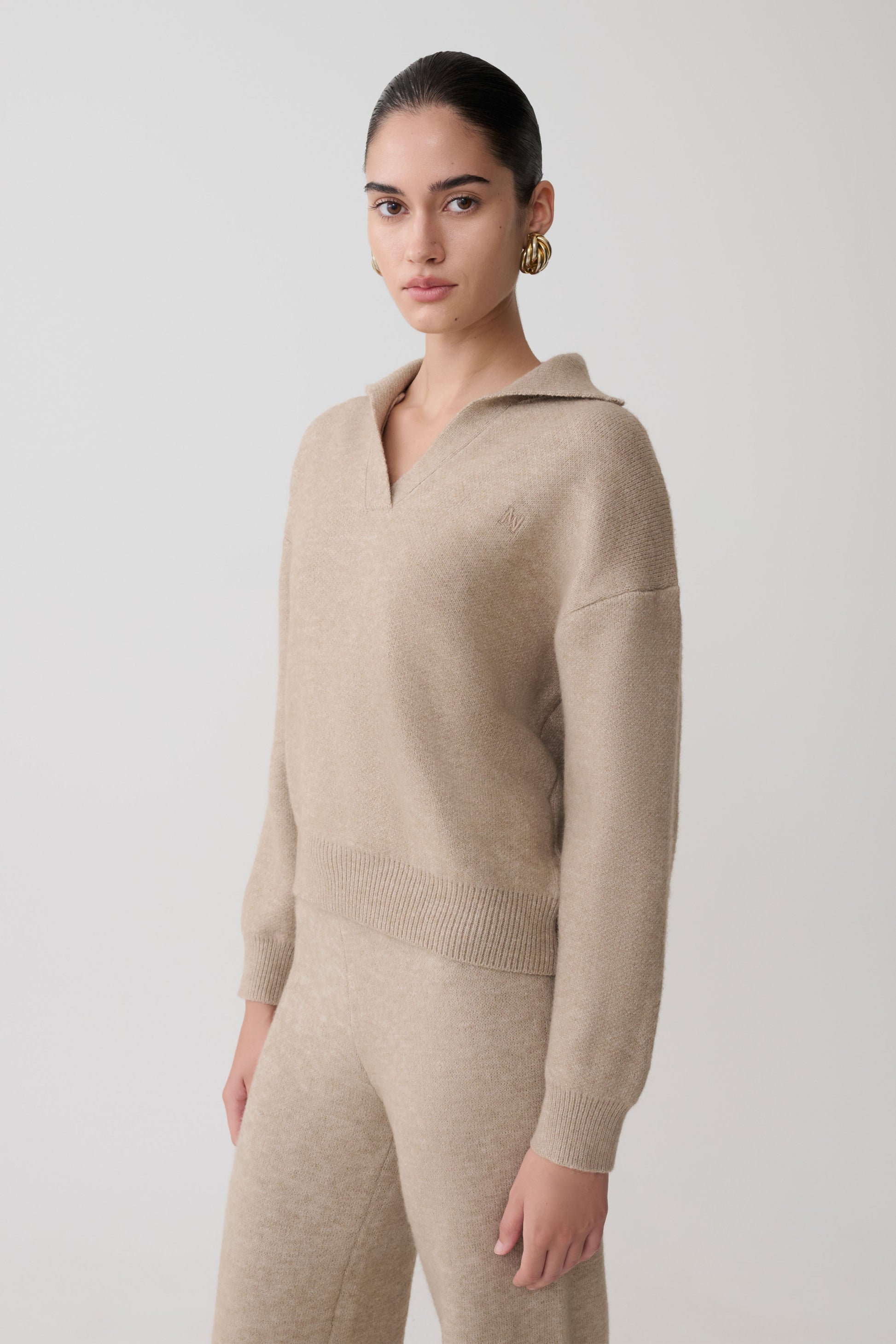 Luca Knit Jumper - Beige Marle #5