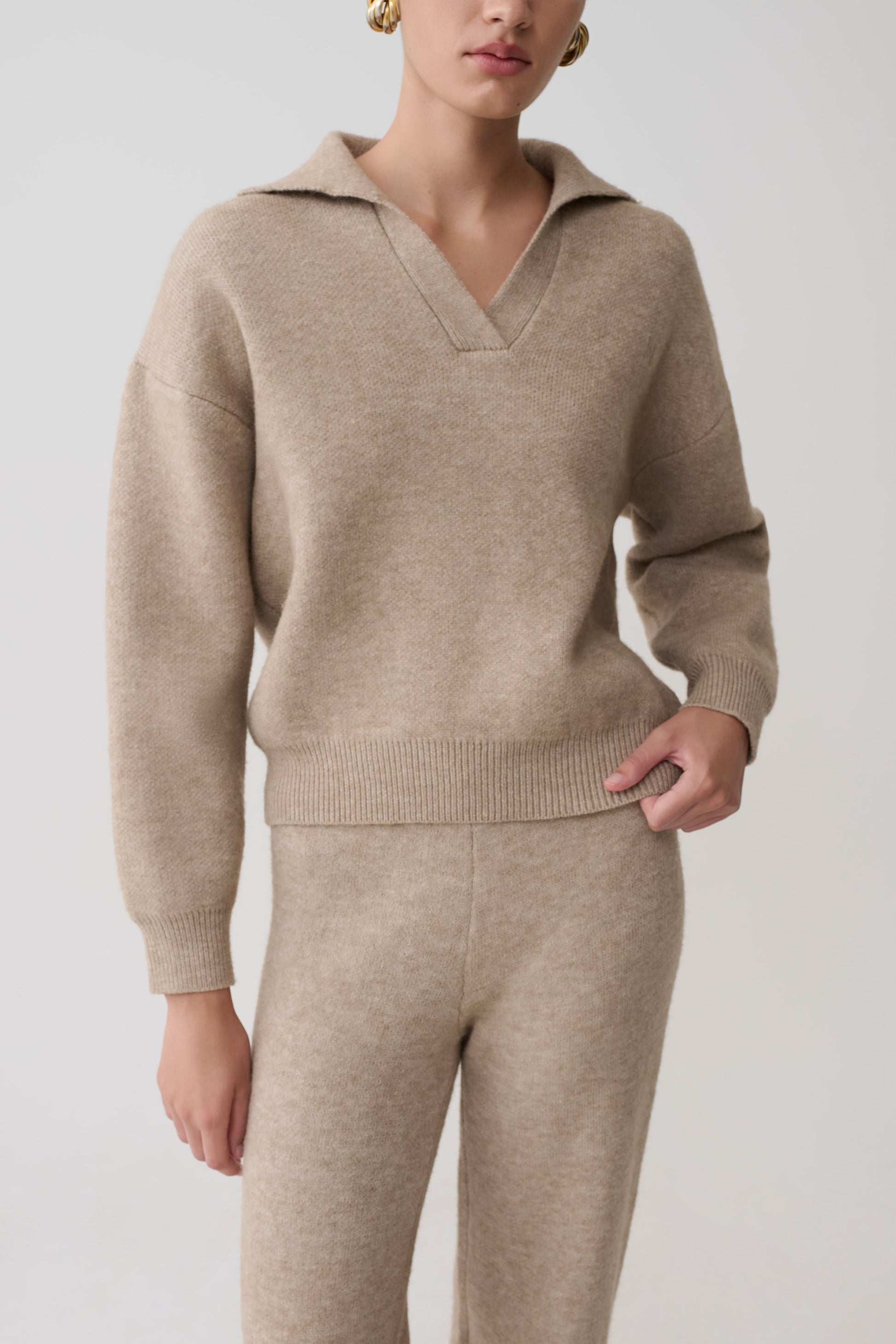 Luca Knit Jumper - Beige Marle #6