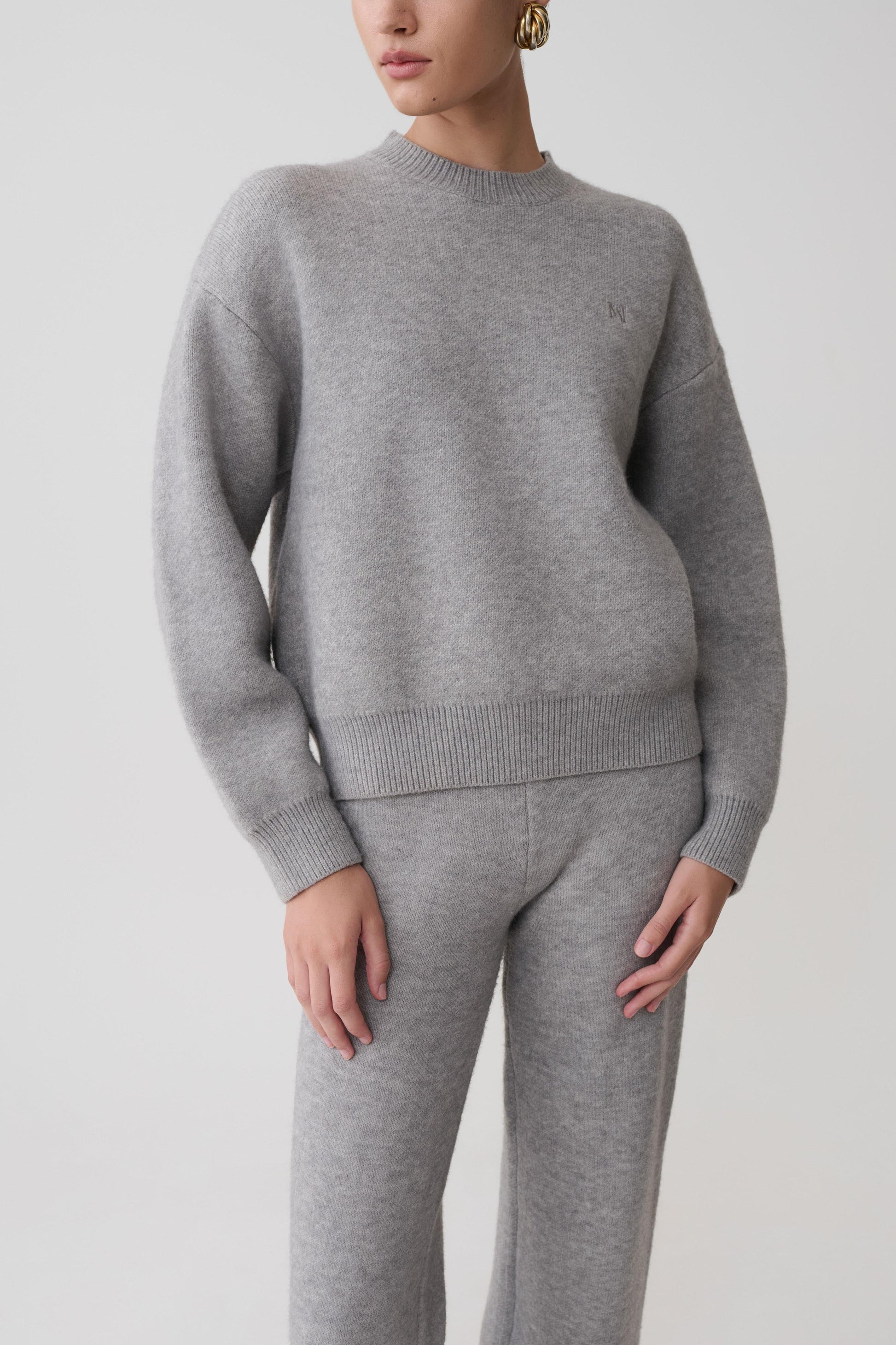 Lulu Oversized Knit Jumper - Grey Marle #6