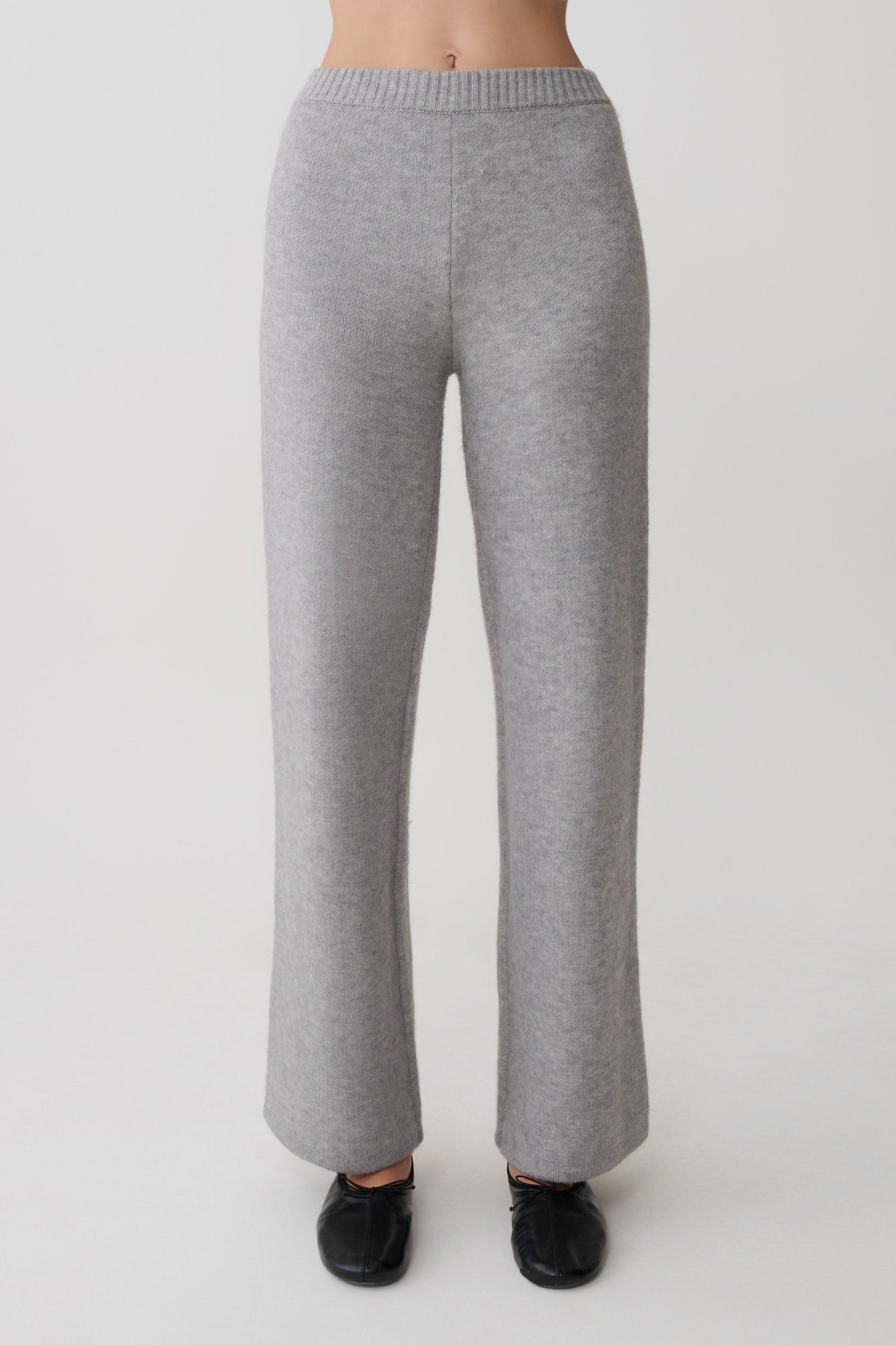 Evan Knit Wide Leg Pants - Grey Marle #4