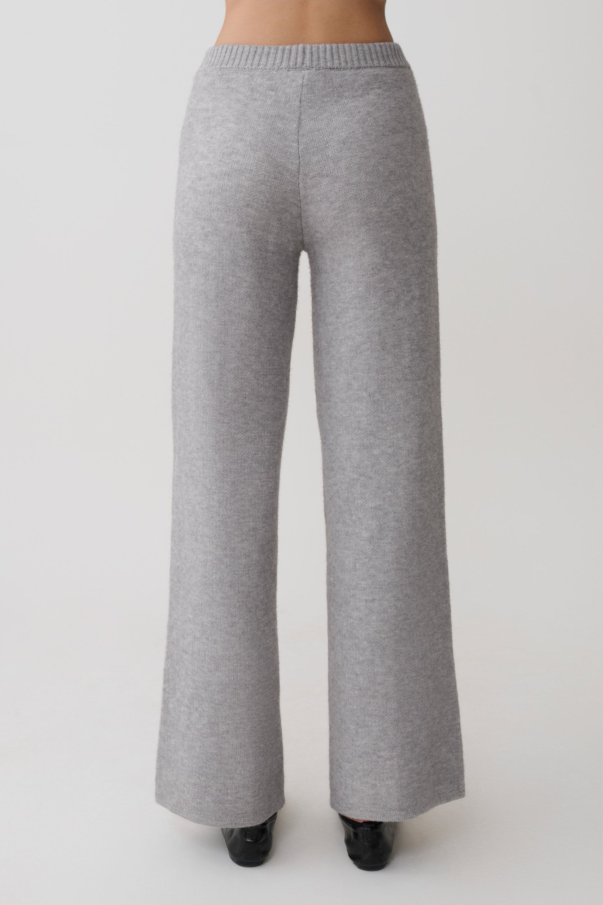 Evan Knit Wide Leg Pants - Grey Marle #6