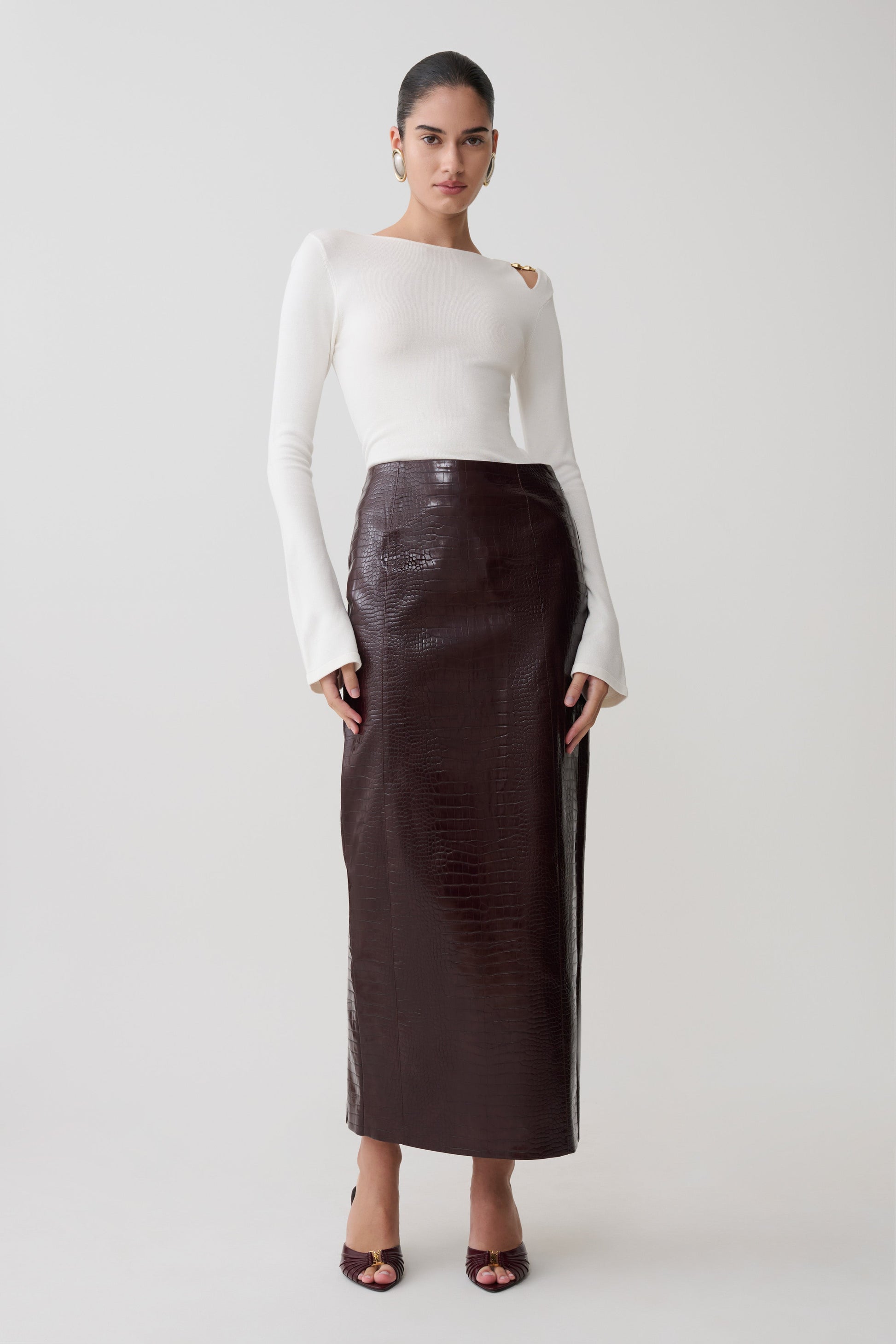 Ricky Knit Long Sleeve Longline Top - Ivory #5