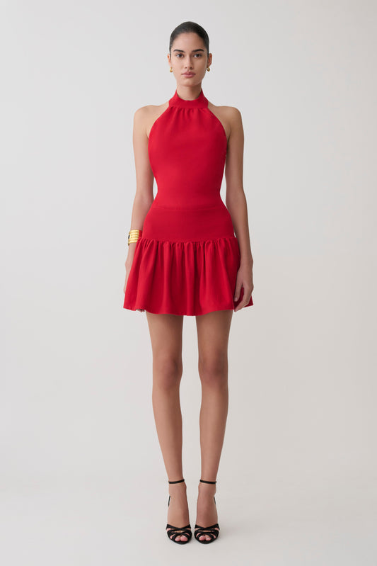 Rory Halter Mini Knit Dress - Red