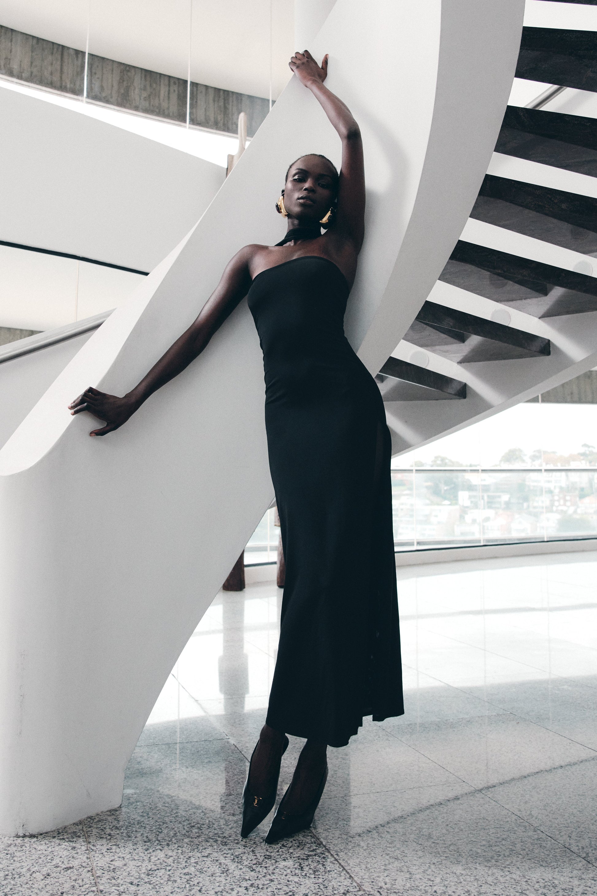 Velma Halter Collar Maxi Dress - Black #2