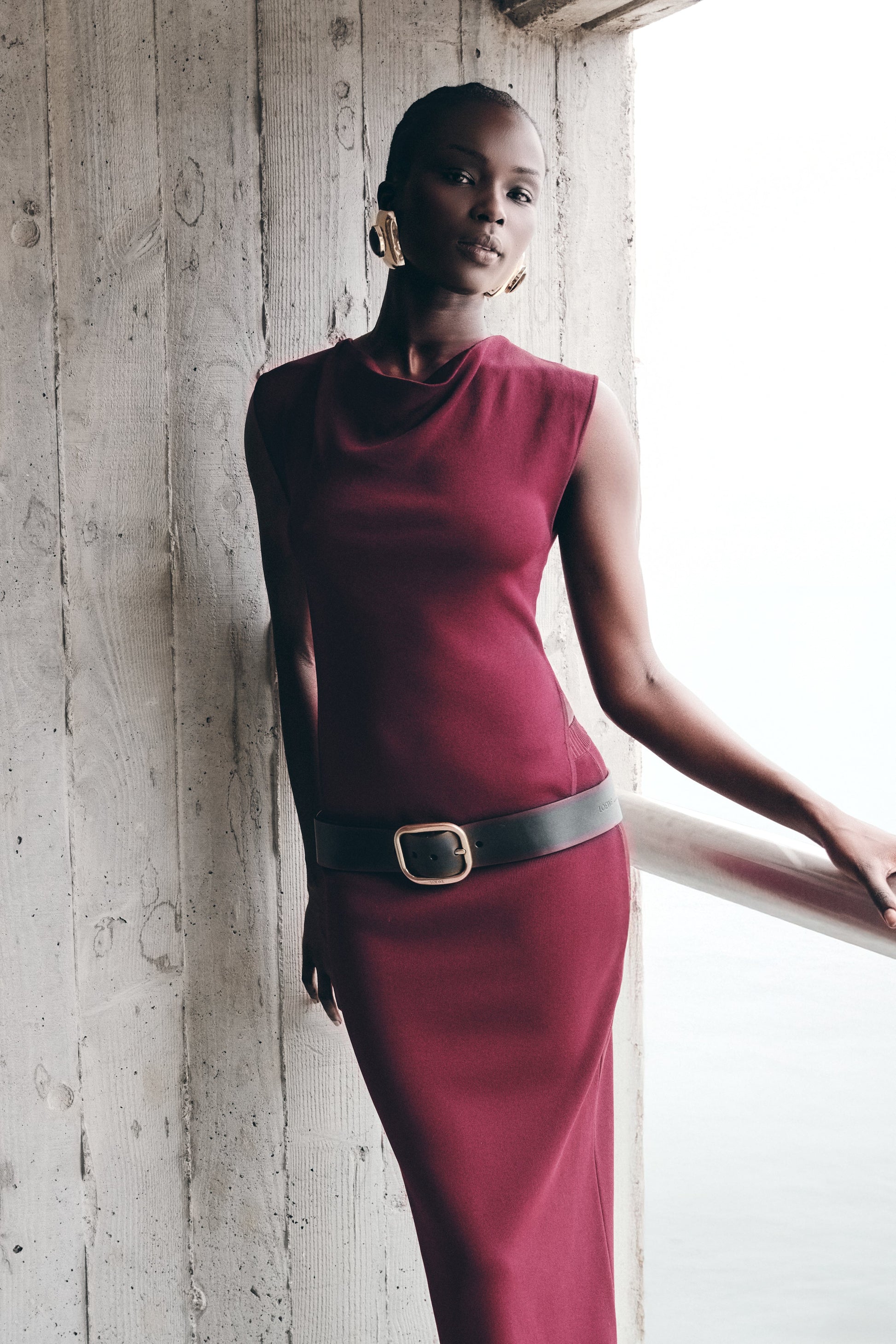 Francisca Cowl Neck Knit Top - Merlot #2