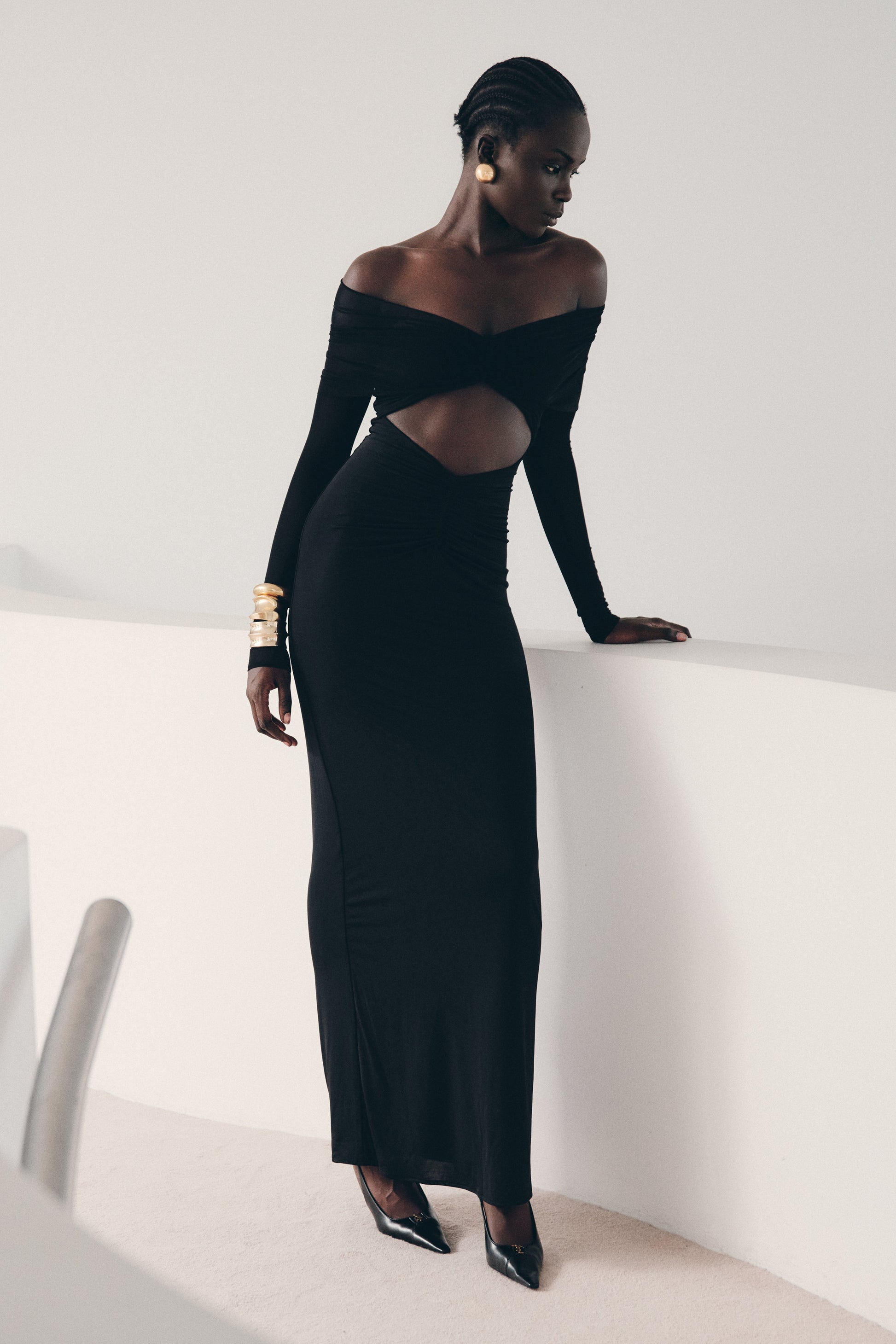 Rafaella Slinky And Mesh Maxi Dress - Black #7