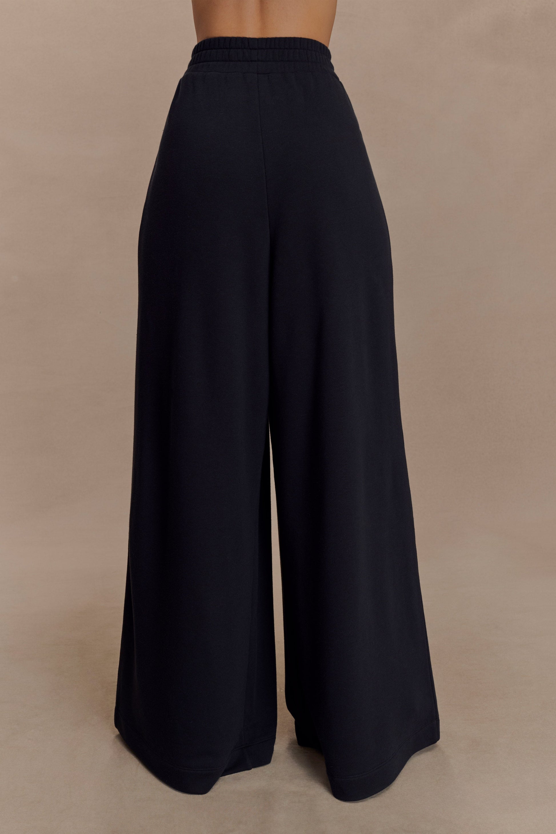 Aspen Gathered Wide Leg Jogger - Black #2