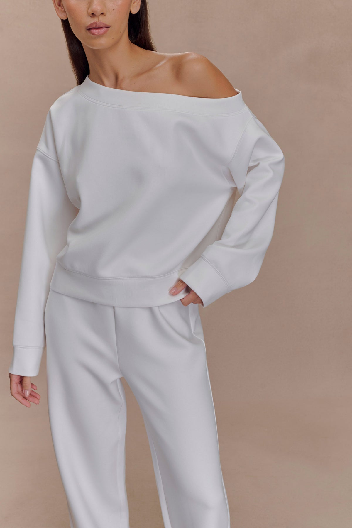Aiden Slouchy Crew Jumper - Ivory #3