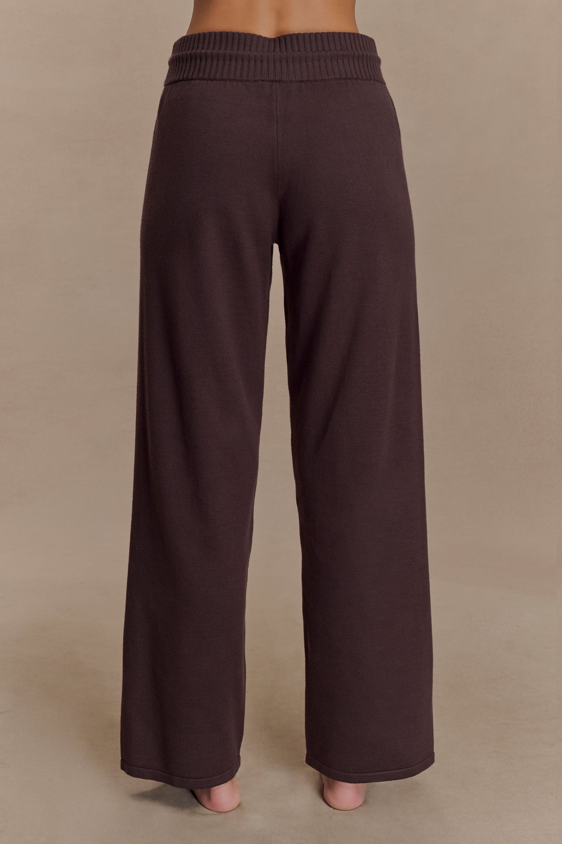 Natalya Knit Wide Leg Pants - Dark Chocolate #2