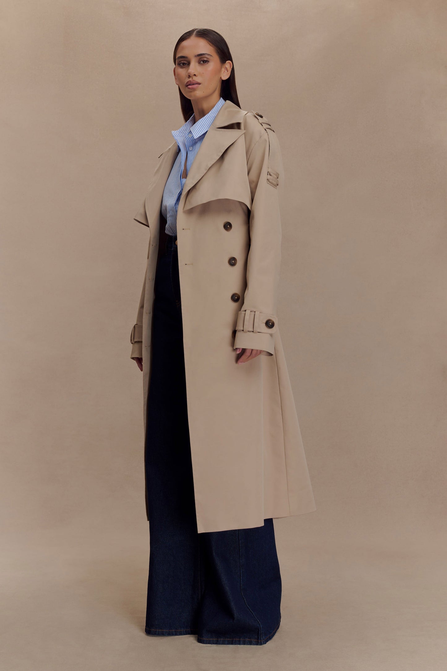 Lois Twill Trench Coat - Camel