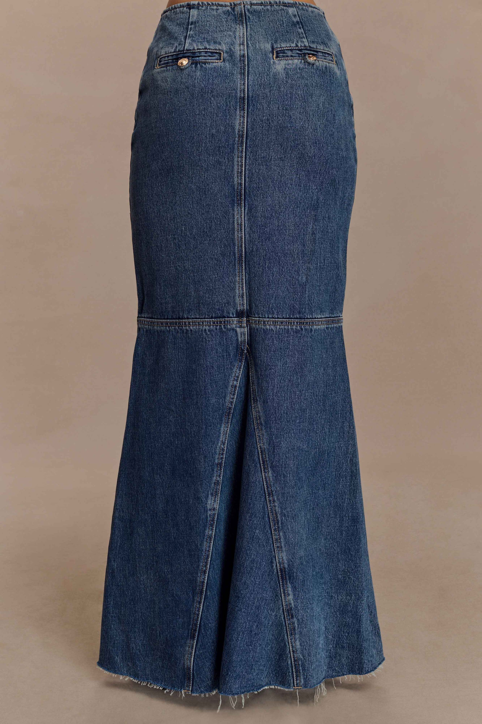 Loretta Denim Maxi Skirt - Washed Dark Blue #2
