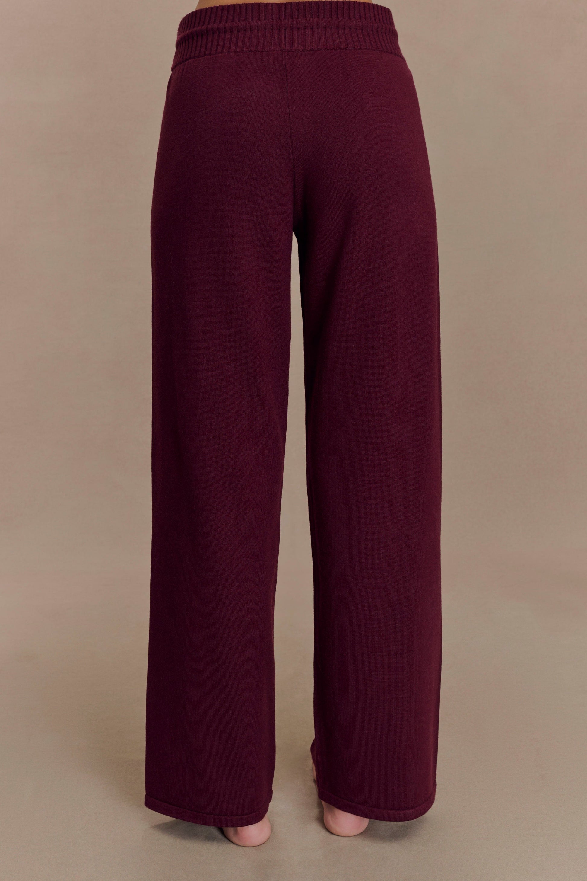 Natalya Knit Wide Leg Pants - Merlot #2