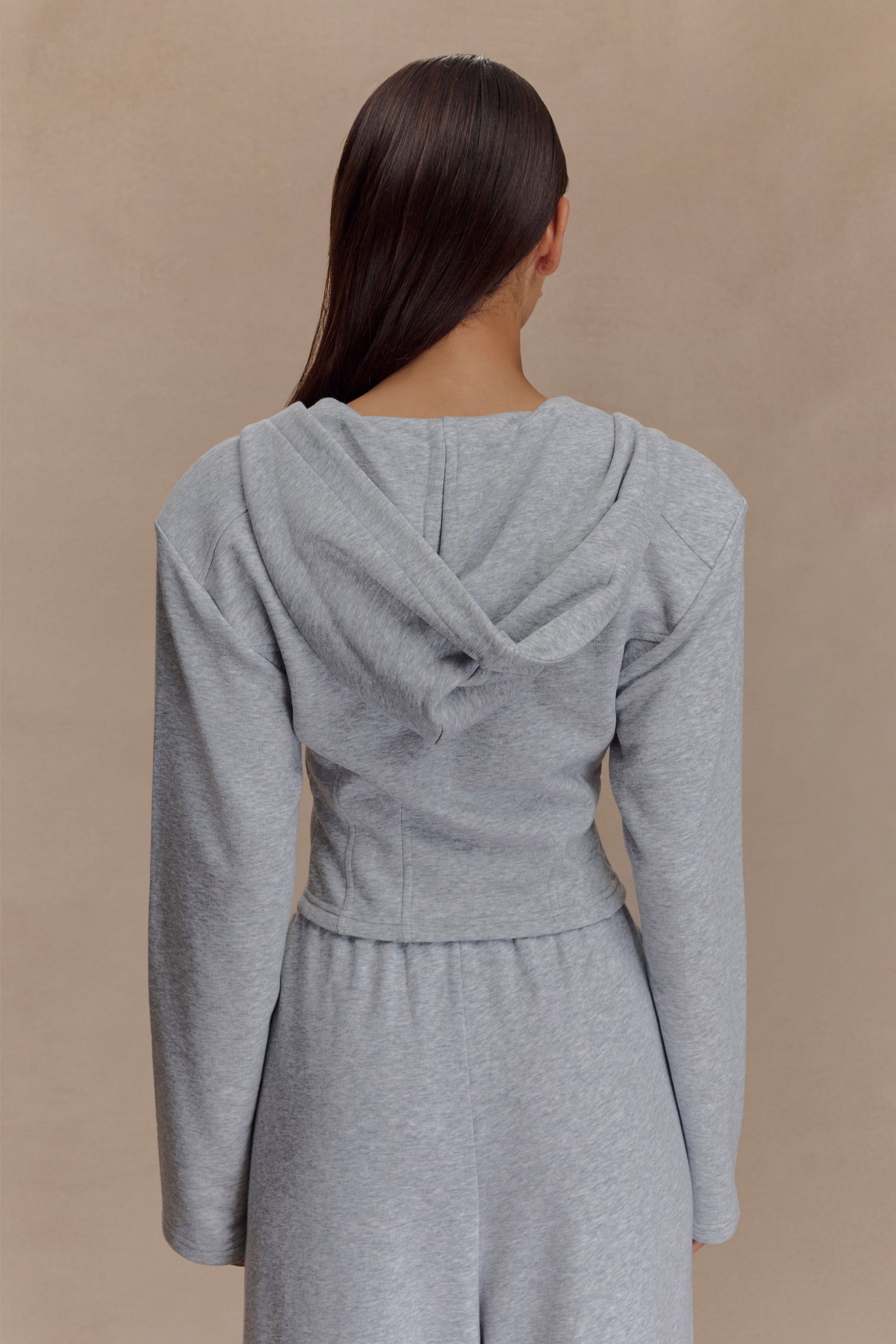 Quinn Zip Up Hoodie - Light Grey Marle #2