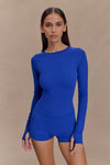 Eliana Long Sleeve Active Top - Cobalt