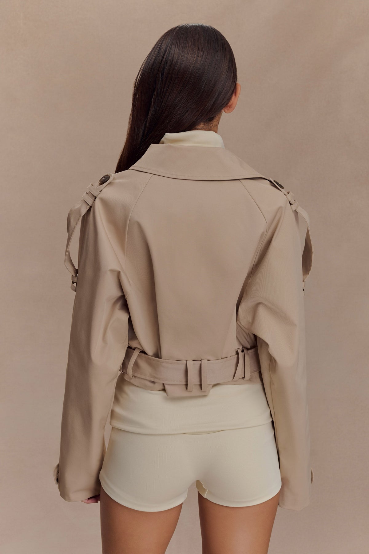 Birdie Fold Over Shorts - Ivory #2