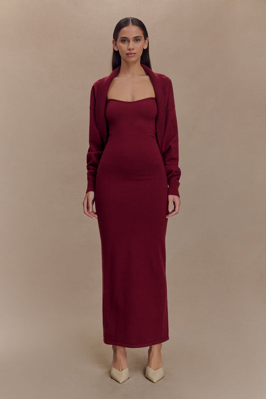 Kingston Knit Maxi Dress - Merlot
