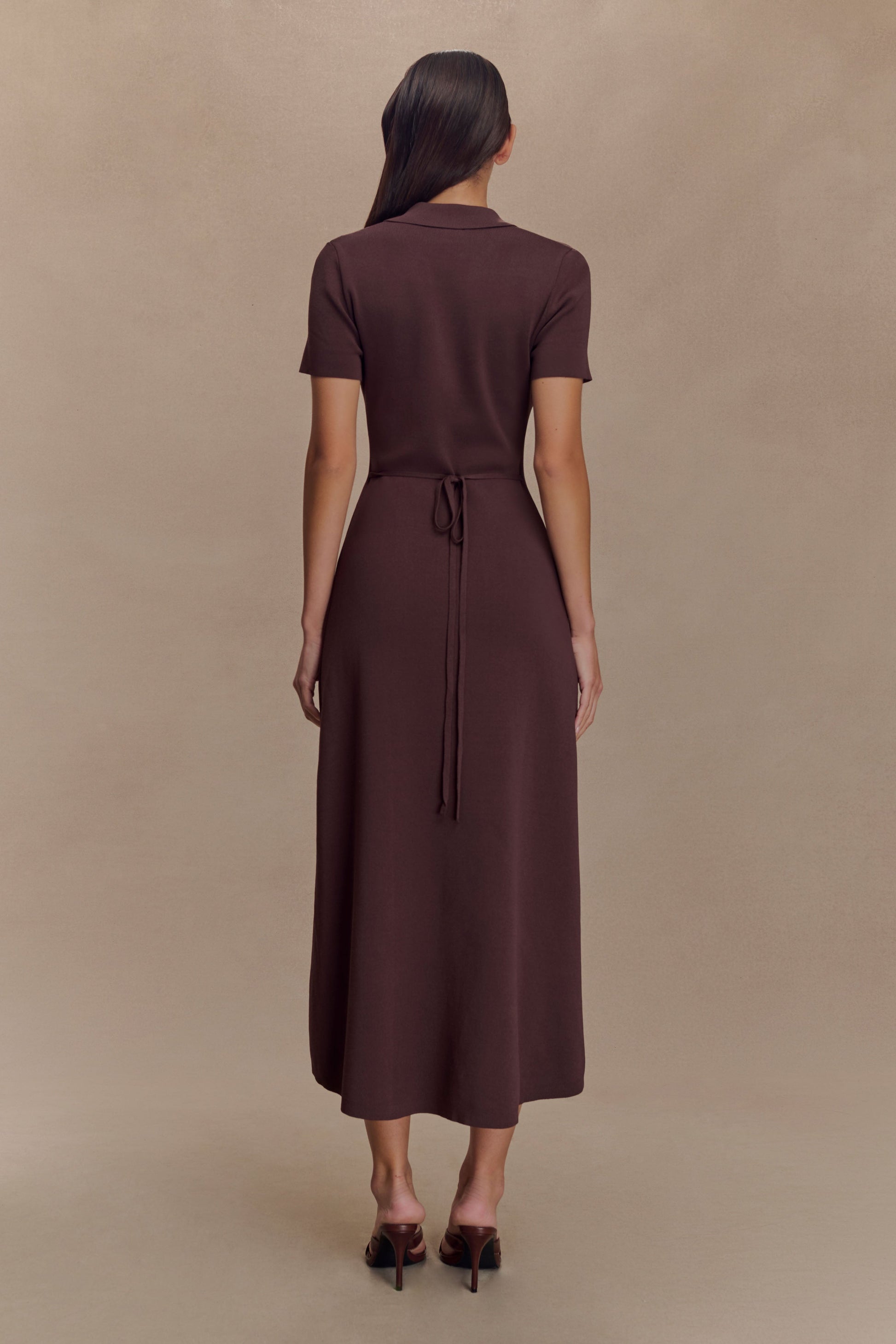 Pearson Short Sleeve Knit Midi Dress - Chocolate #2