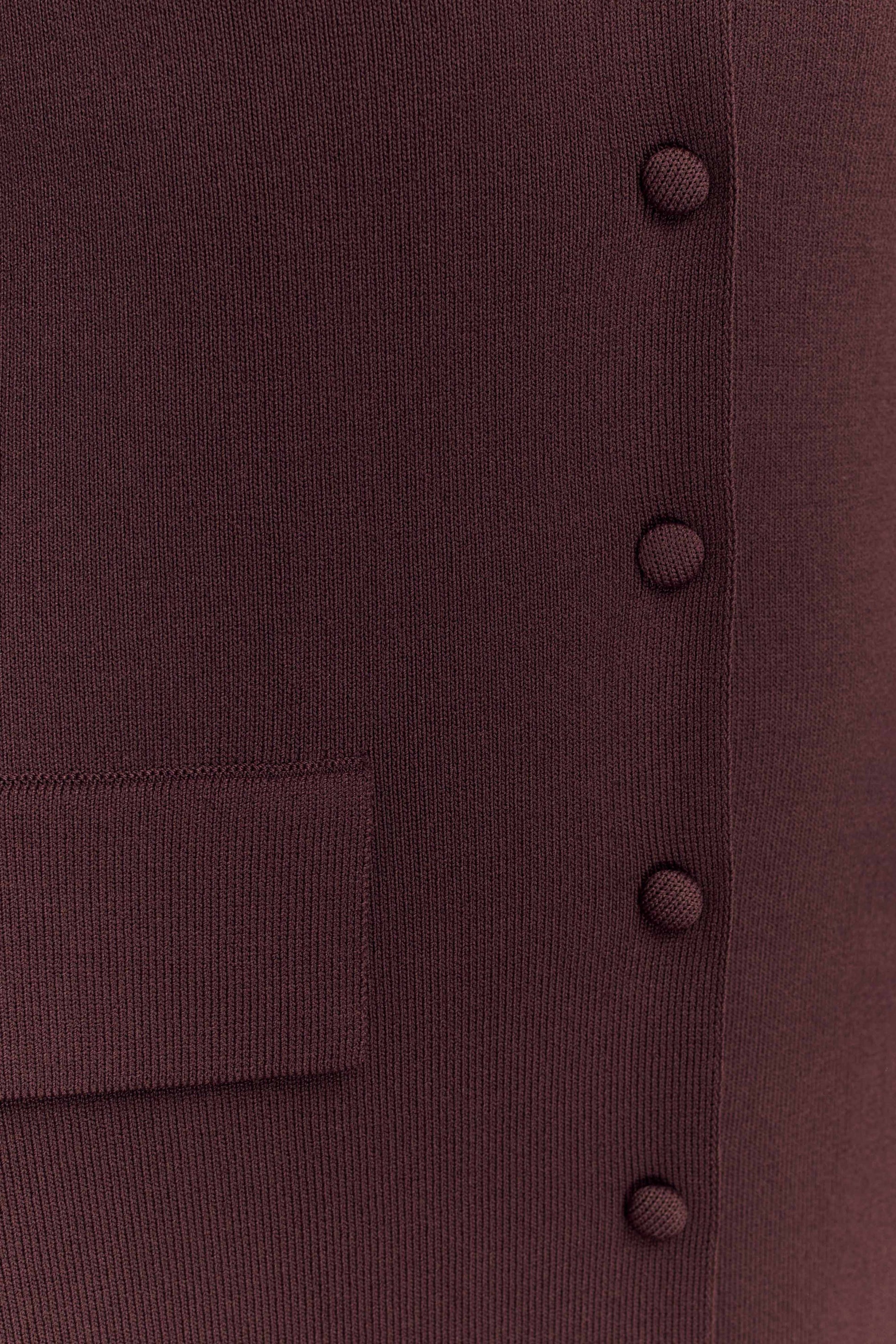 Pearson Short Sleeve Knit Midi Dress - Chocolate #7