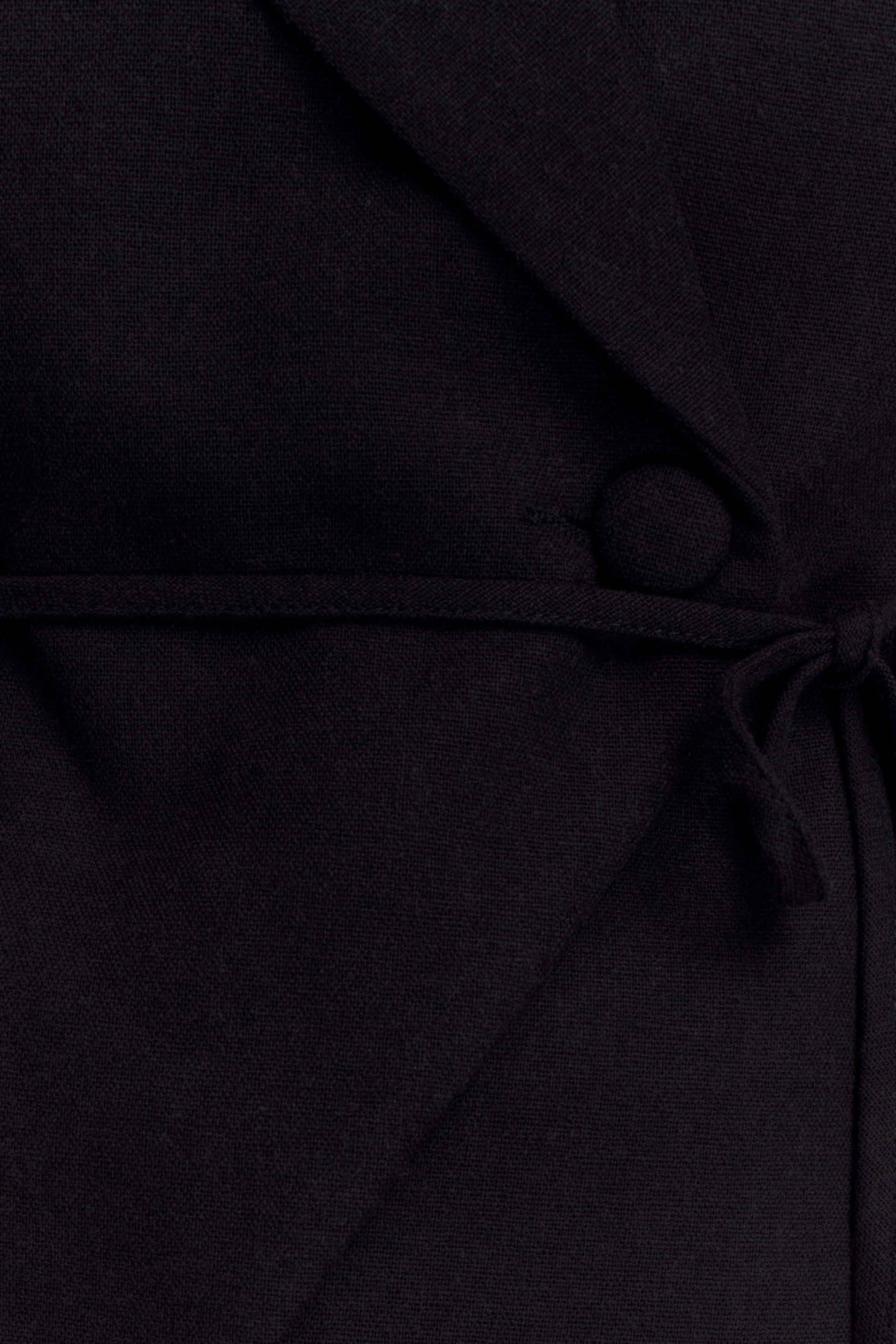 Andina Shortsleeve Linen Top - Black #9