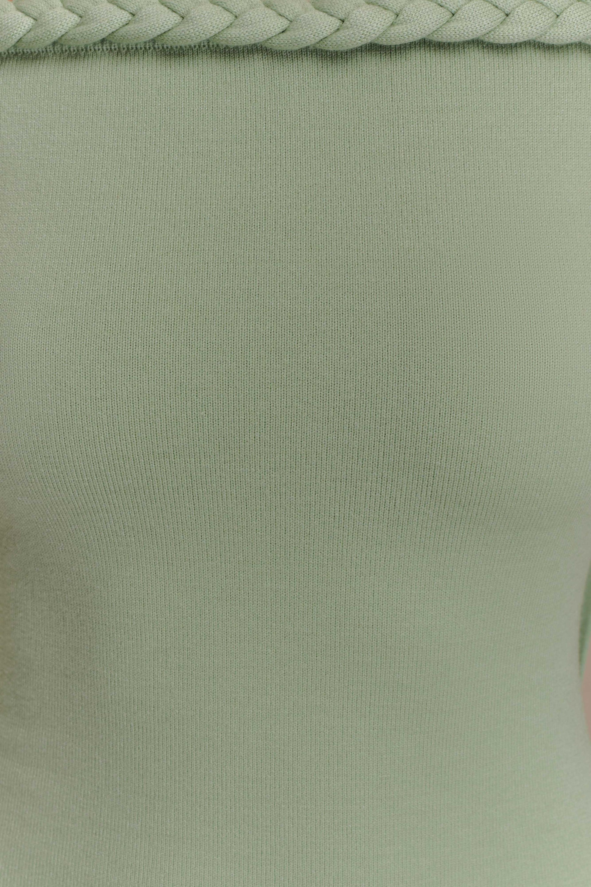 Heidi Strapless Knit Scarf Maxi Dress - Pastel Green #6