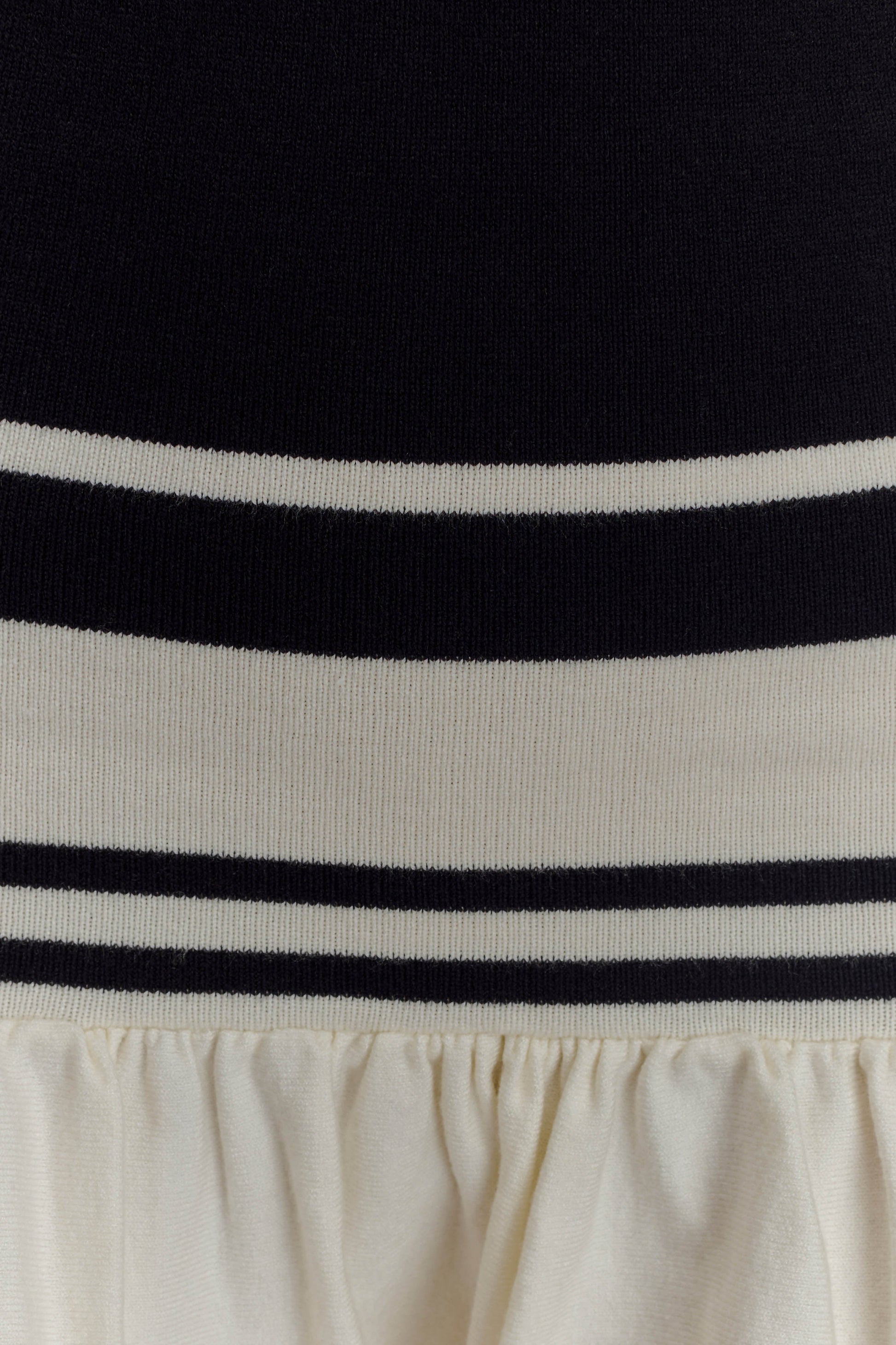 Ellison Contrast Knit Mini Dress - Black/White #5