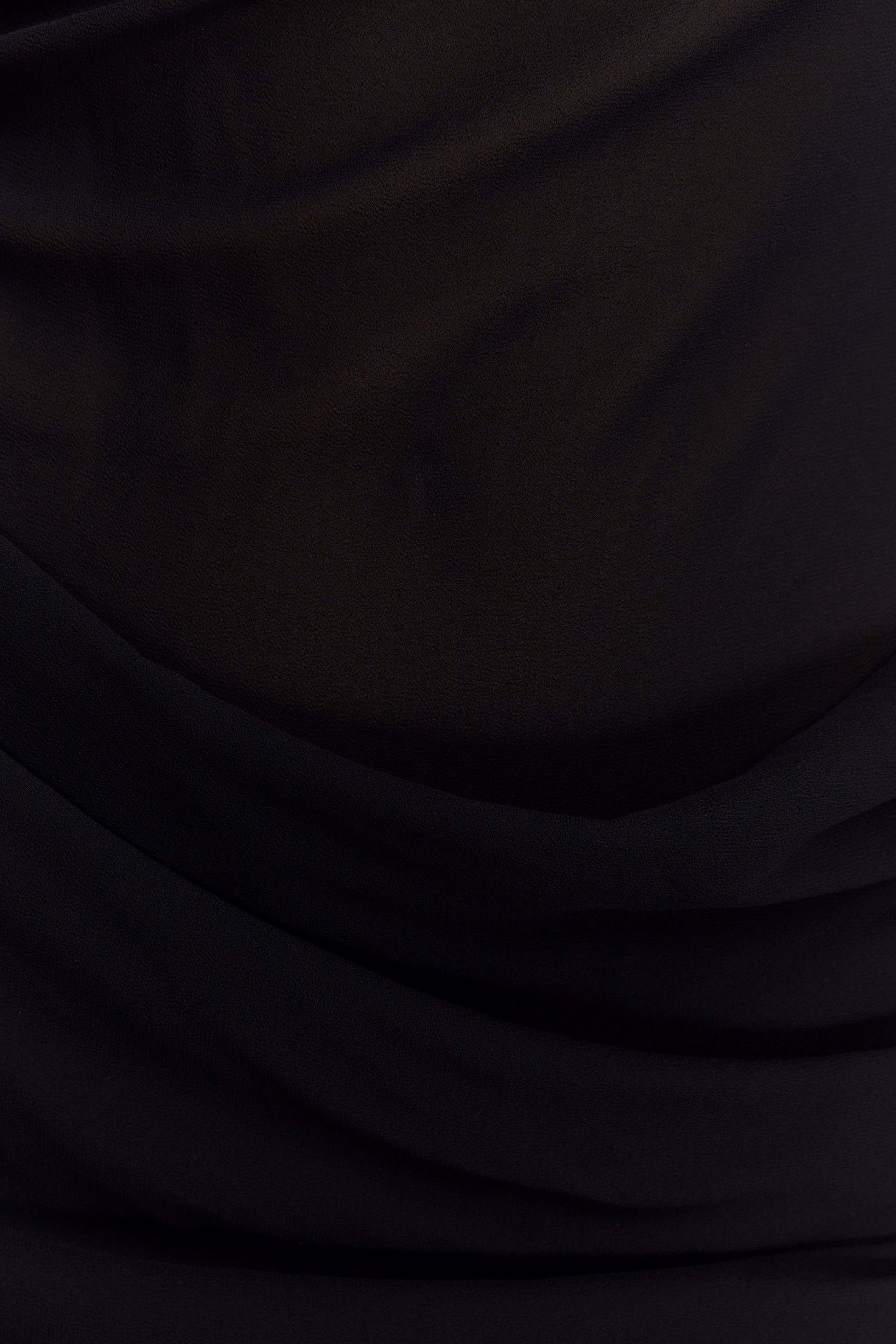 Daria Draped Chiffon Maxi Dress - Black #6