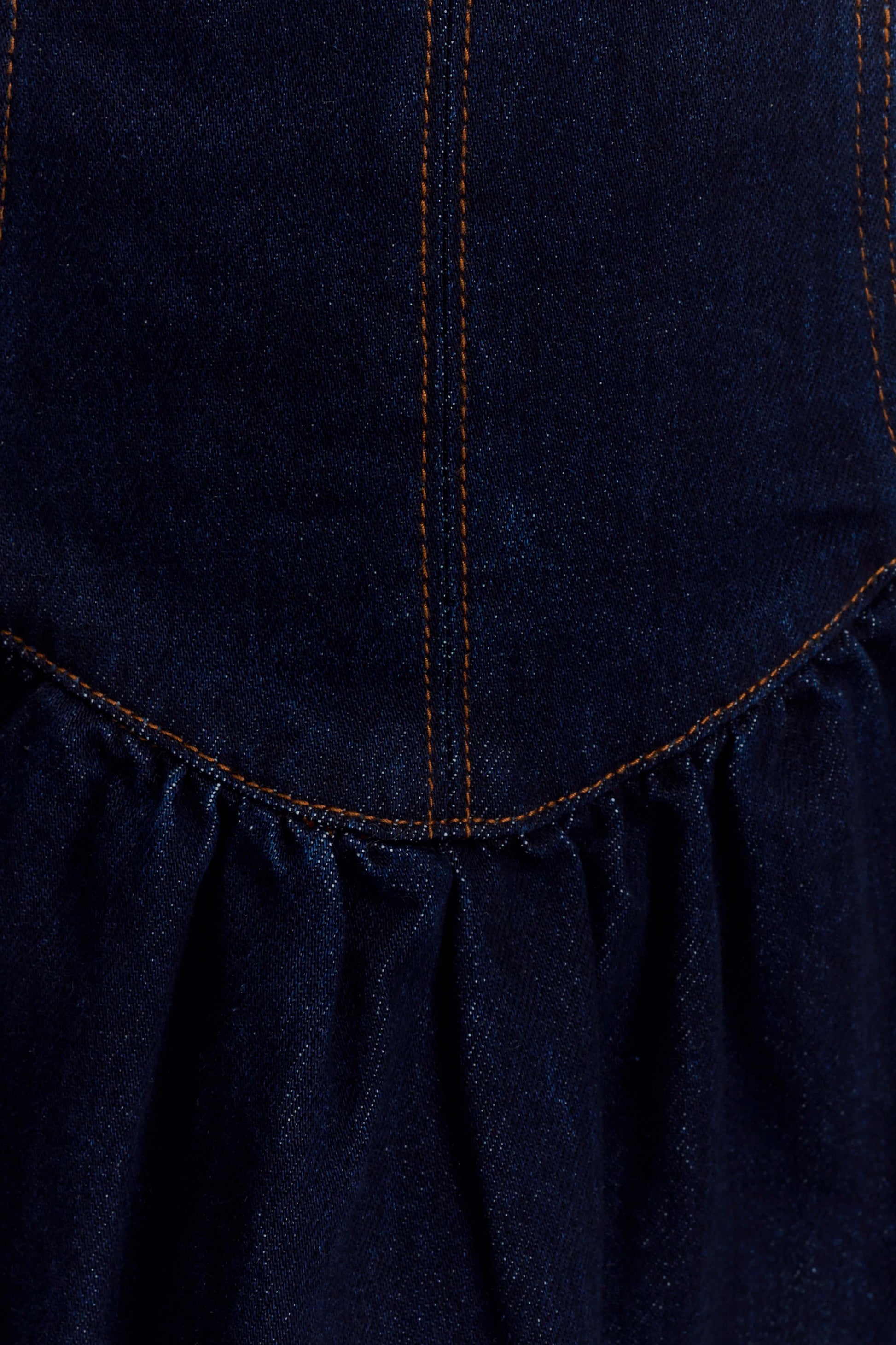 Cheyenne Scallop Denim Mini Dress - Indigo Blue #8