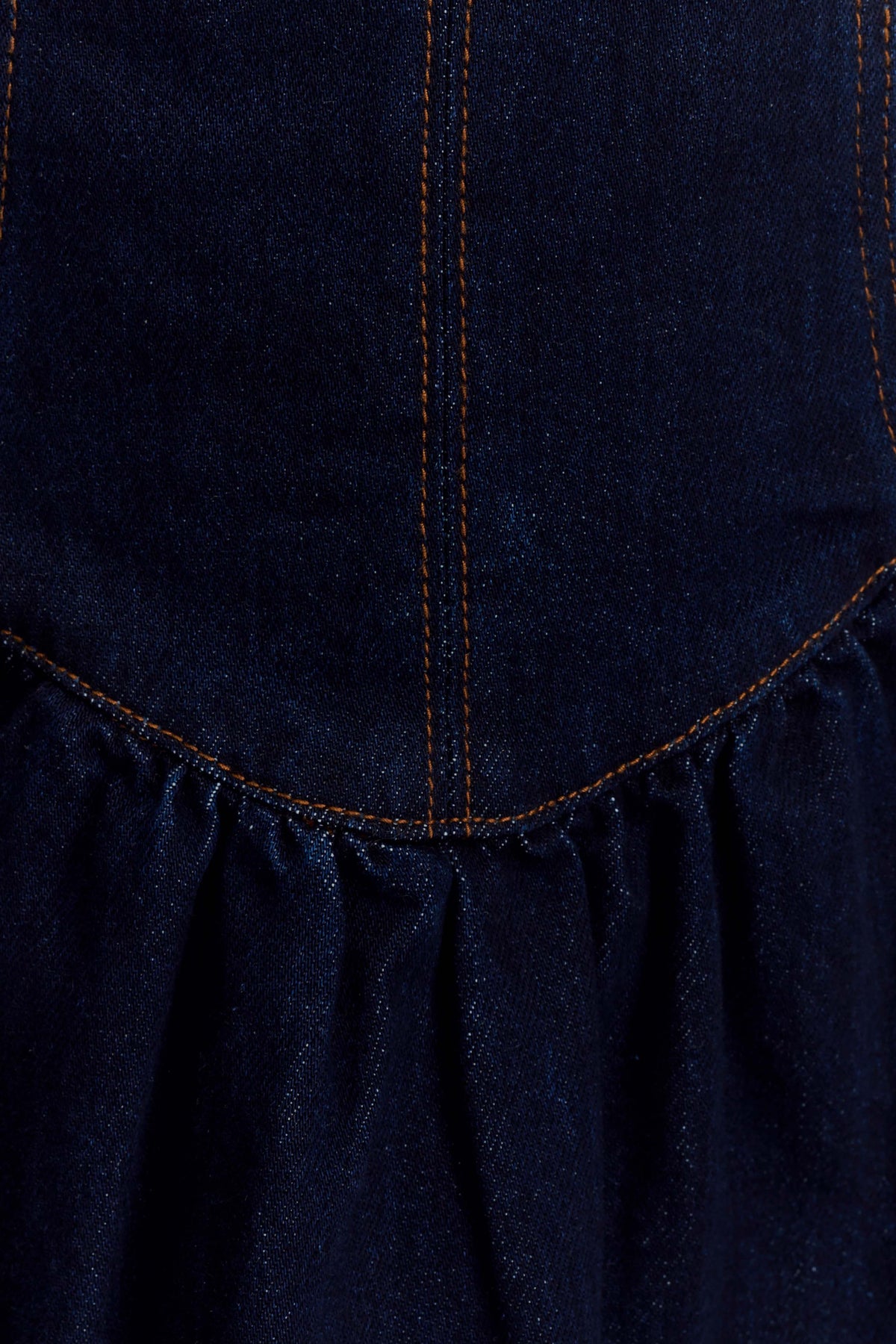 Cheyenne Scallop Denim Mini Dress - Indigo Blue #8