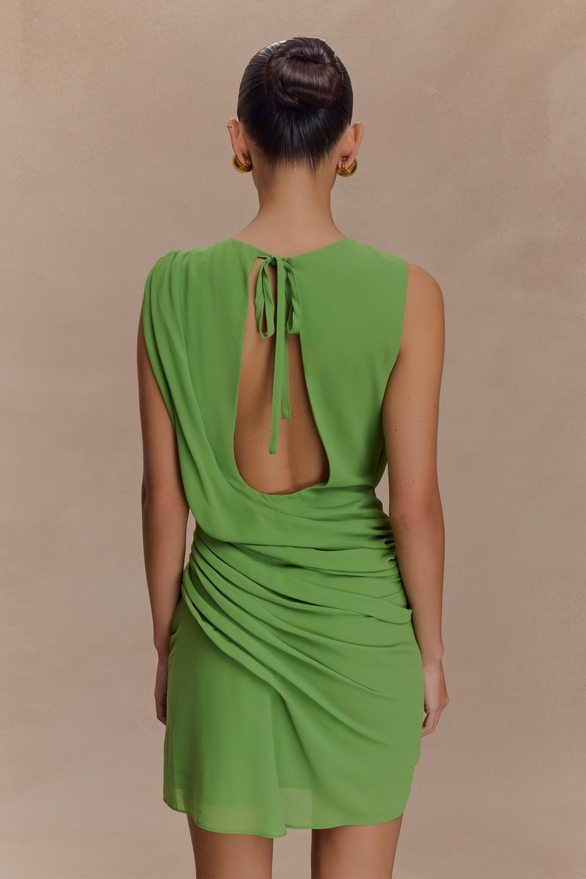 Oria Chiffon Mini Dress - Green #2