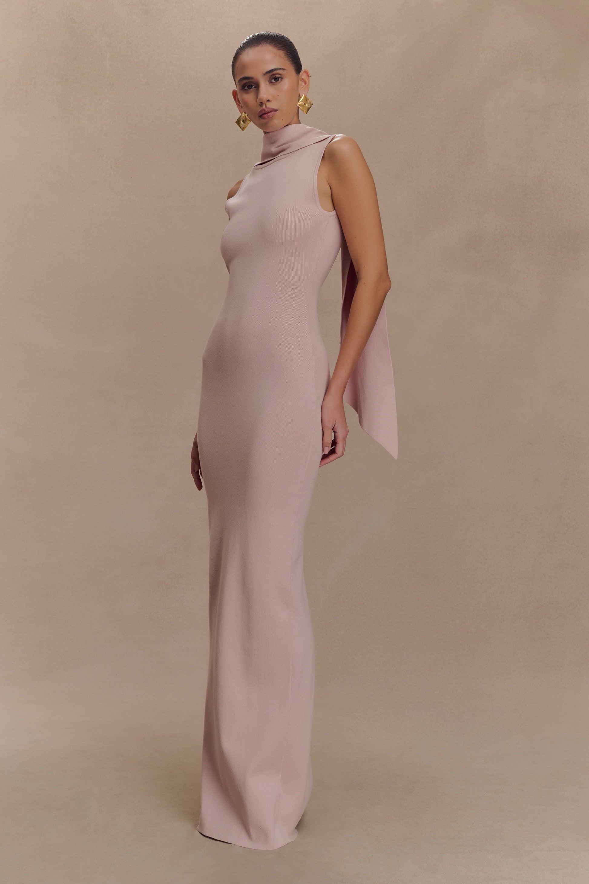 Darby Knit Scarf Maxi Dress - Pale Pink #4