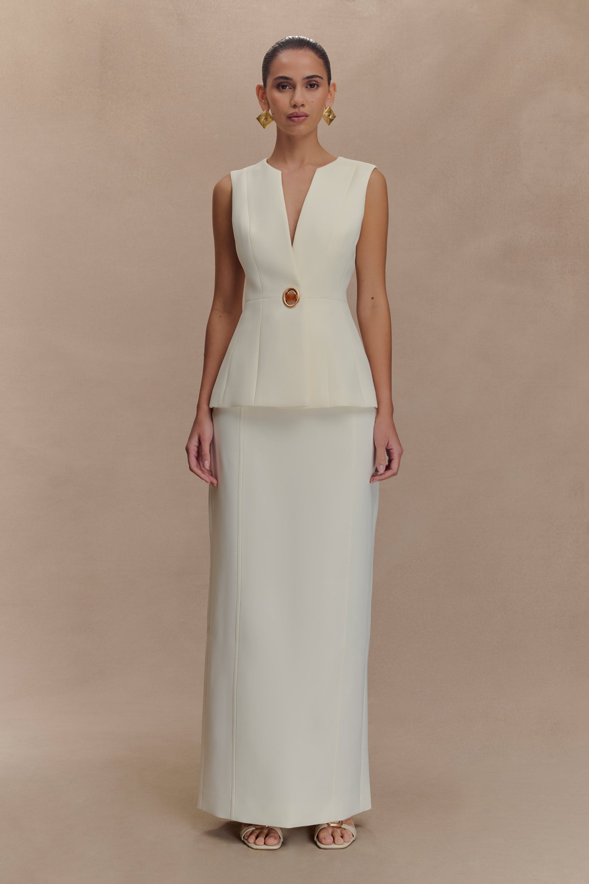 Angelie Suiting Maxi Skirt - Ivory #7