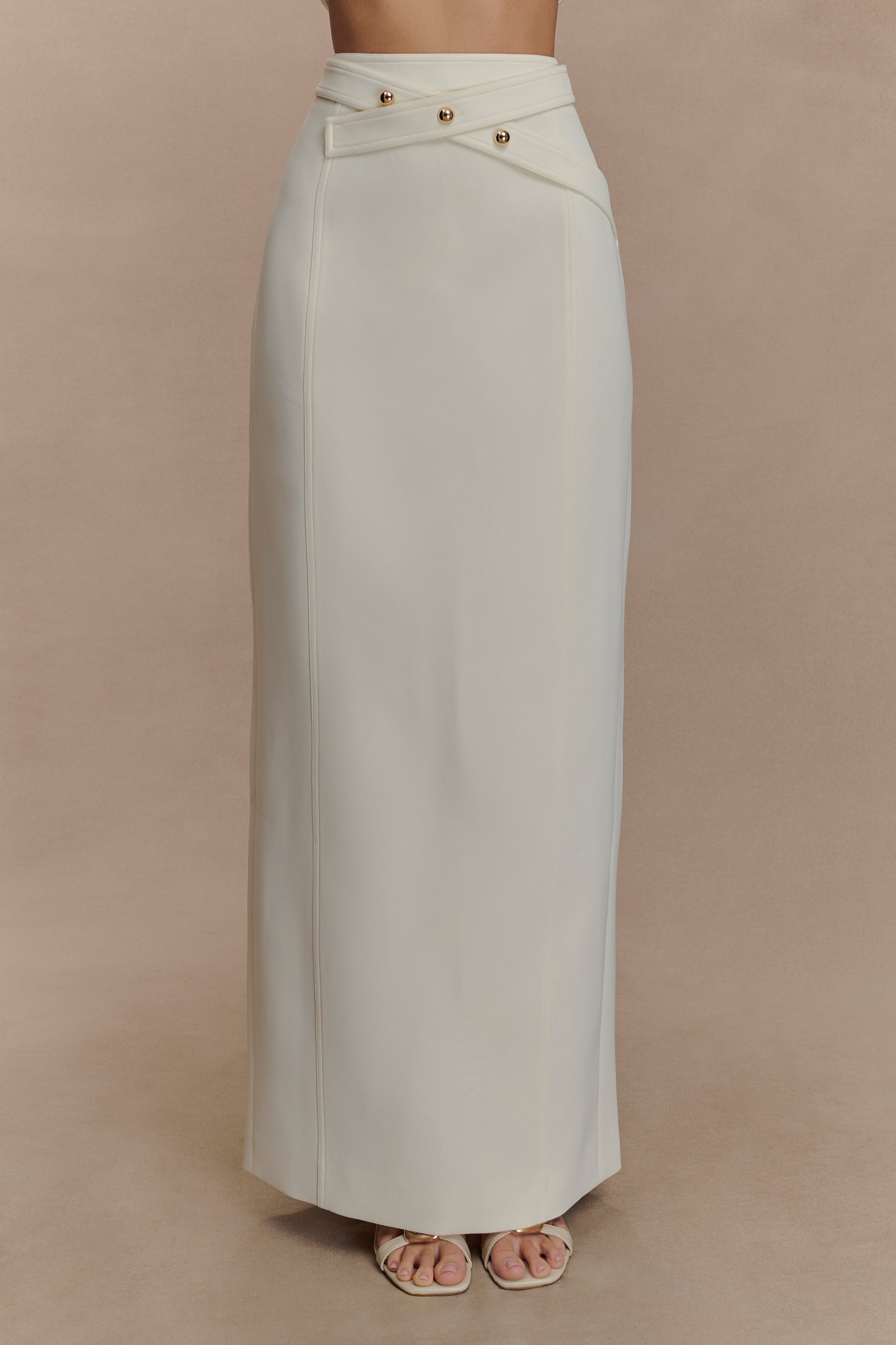 Angelie Suiting Maxi Skirt - Ivory #2