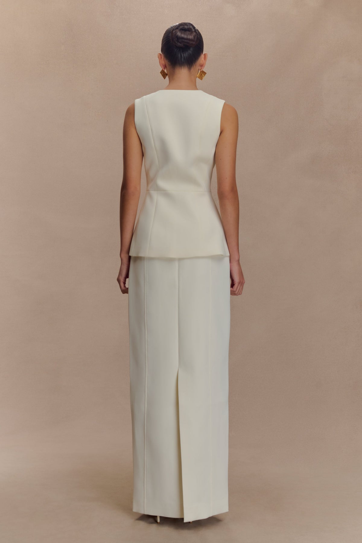 Angelie Suiting Vest Top - Ivory #5