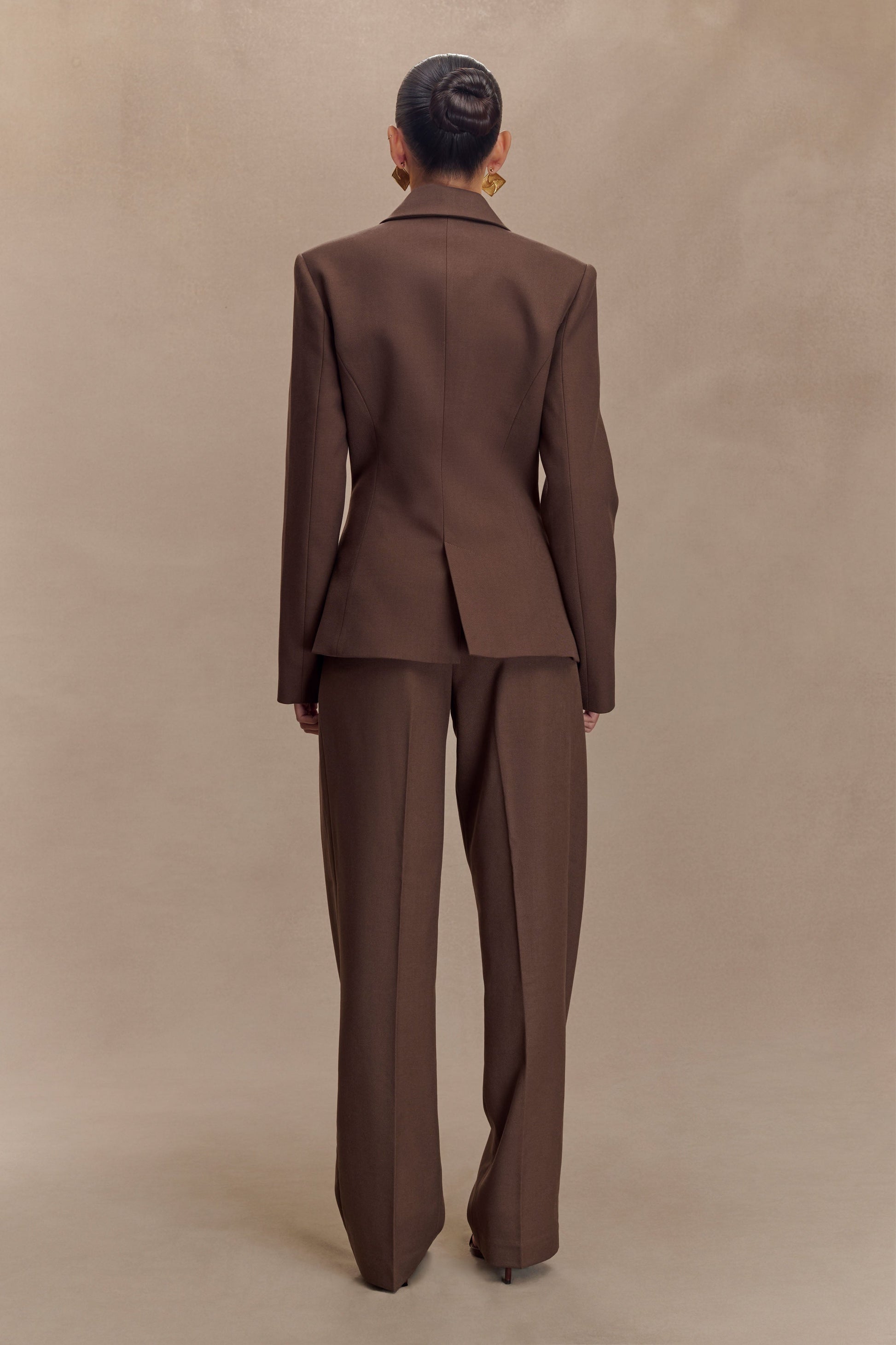 Penelope Pleated High Waisted Pants - Chocolate #6