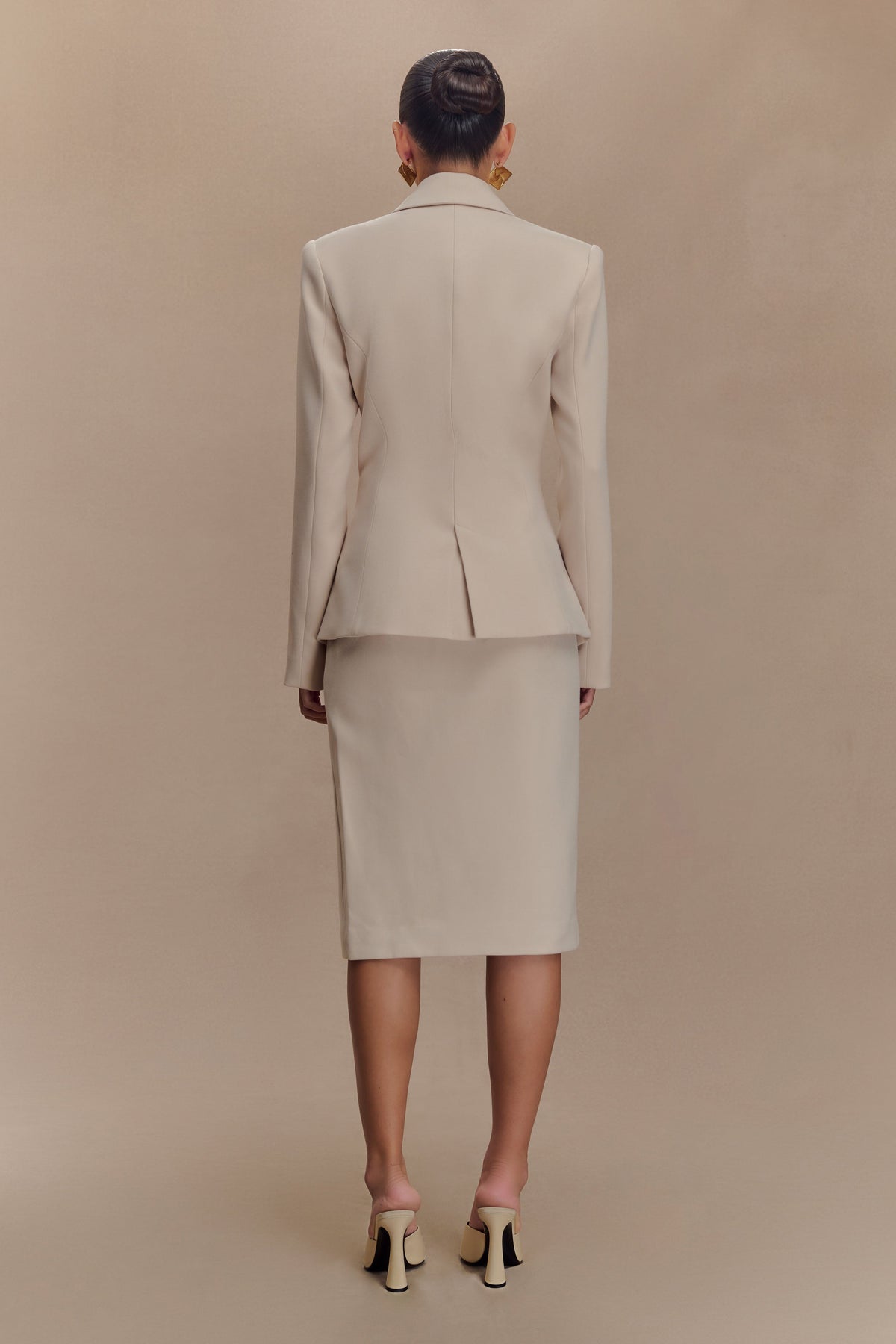 Max Cinched Waist Blazer - Ivory Stone #5