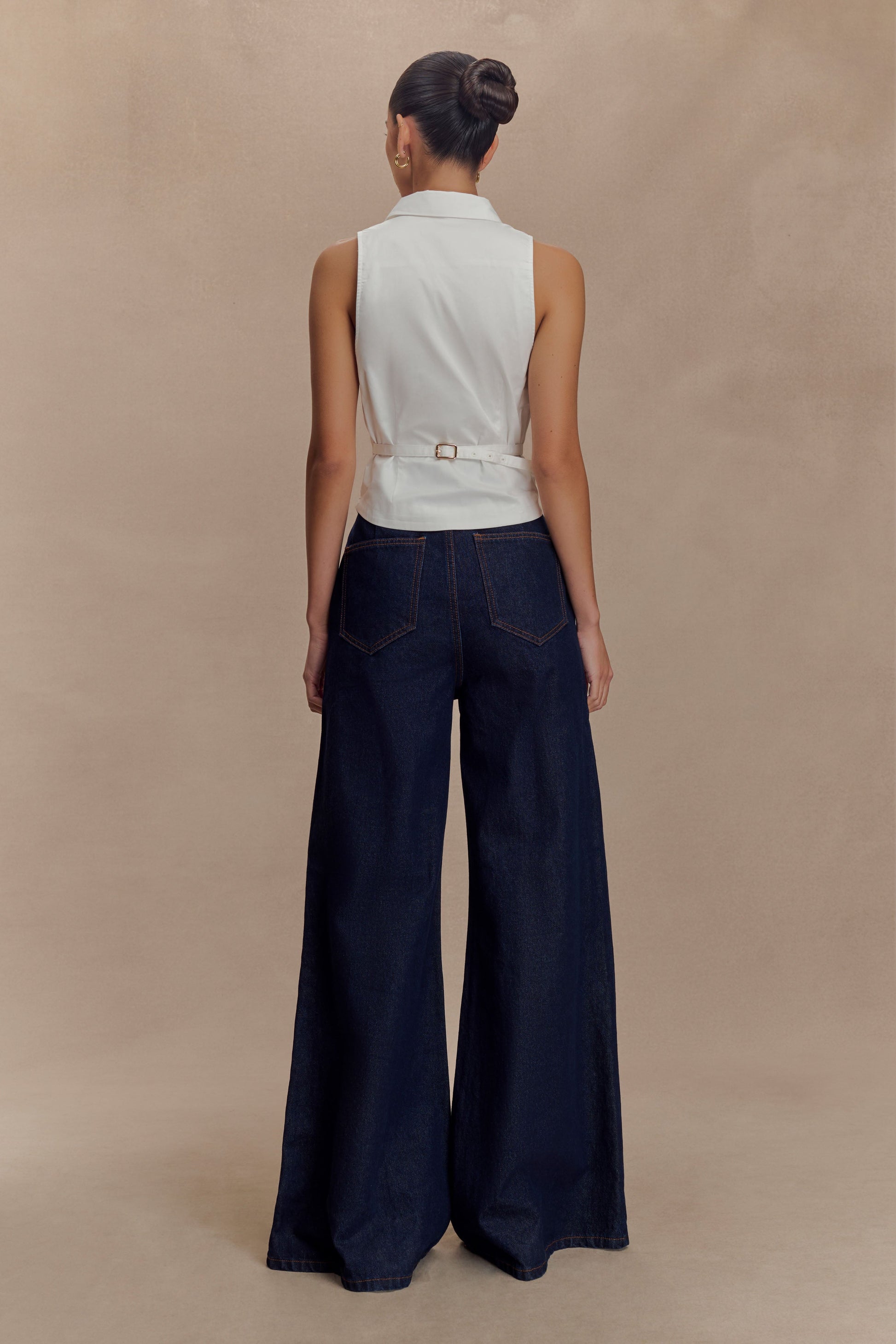 Selene Sleeveless Halter Shirt - White #5