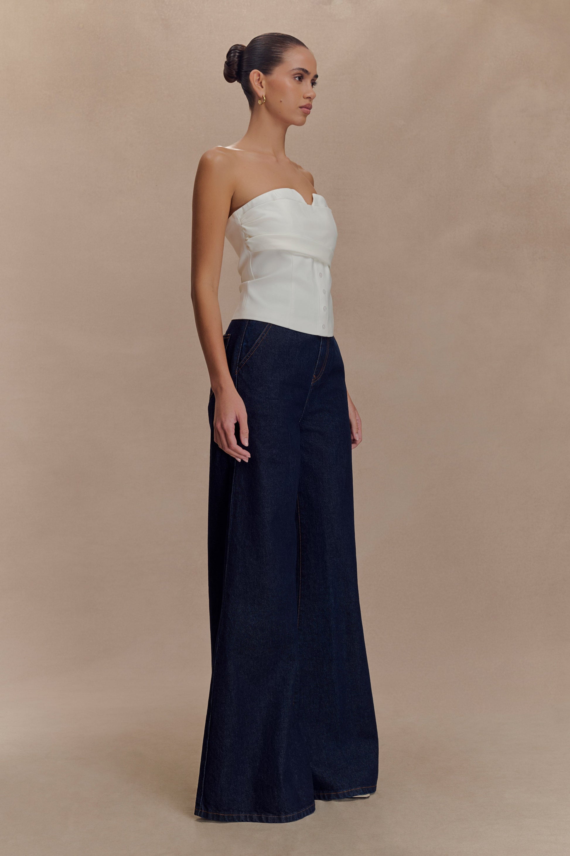 Zillah Strapless Cotton Top - White #6