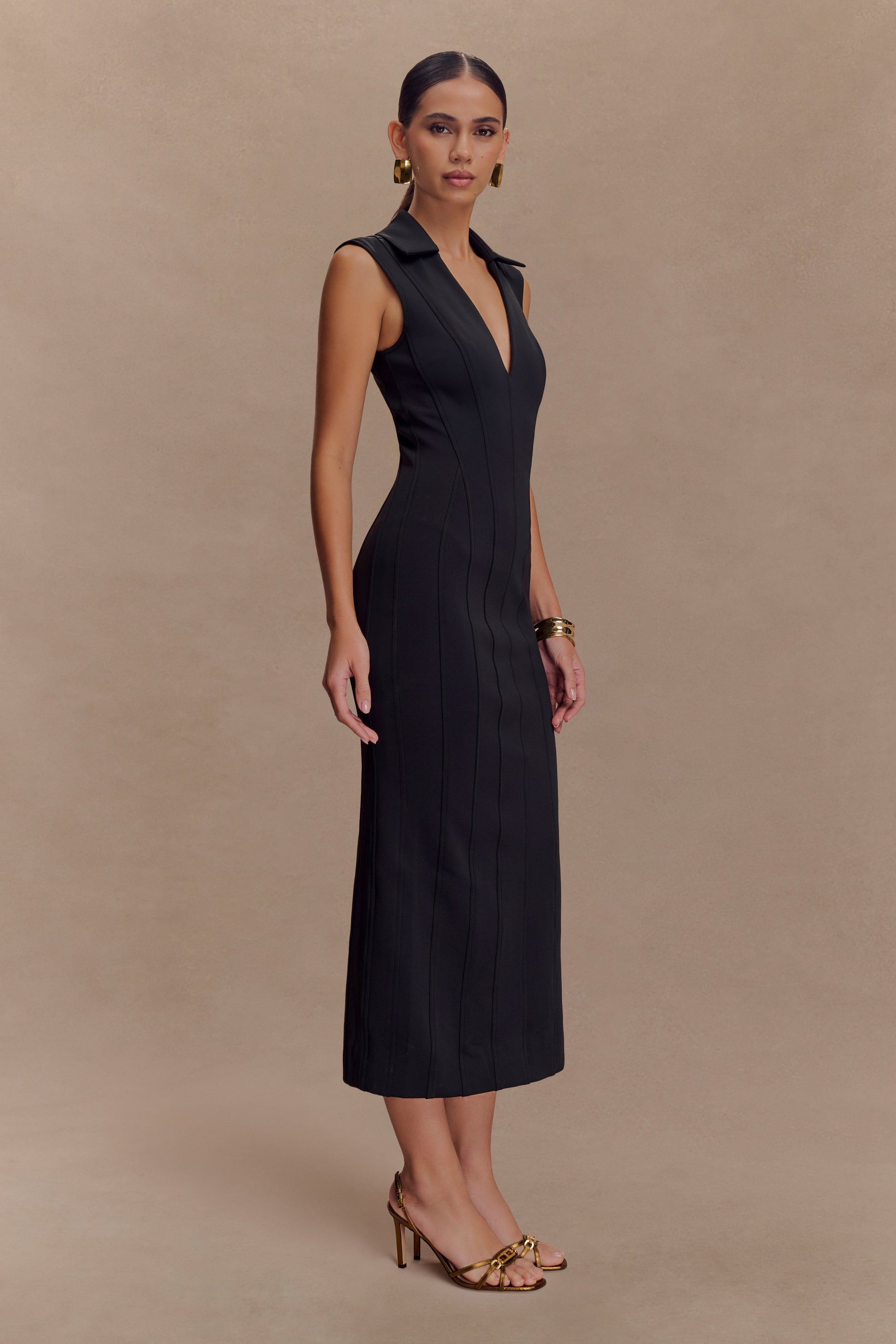 Keagan Sleeveless Midi Dress - Black #4